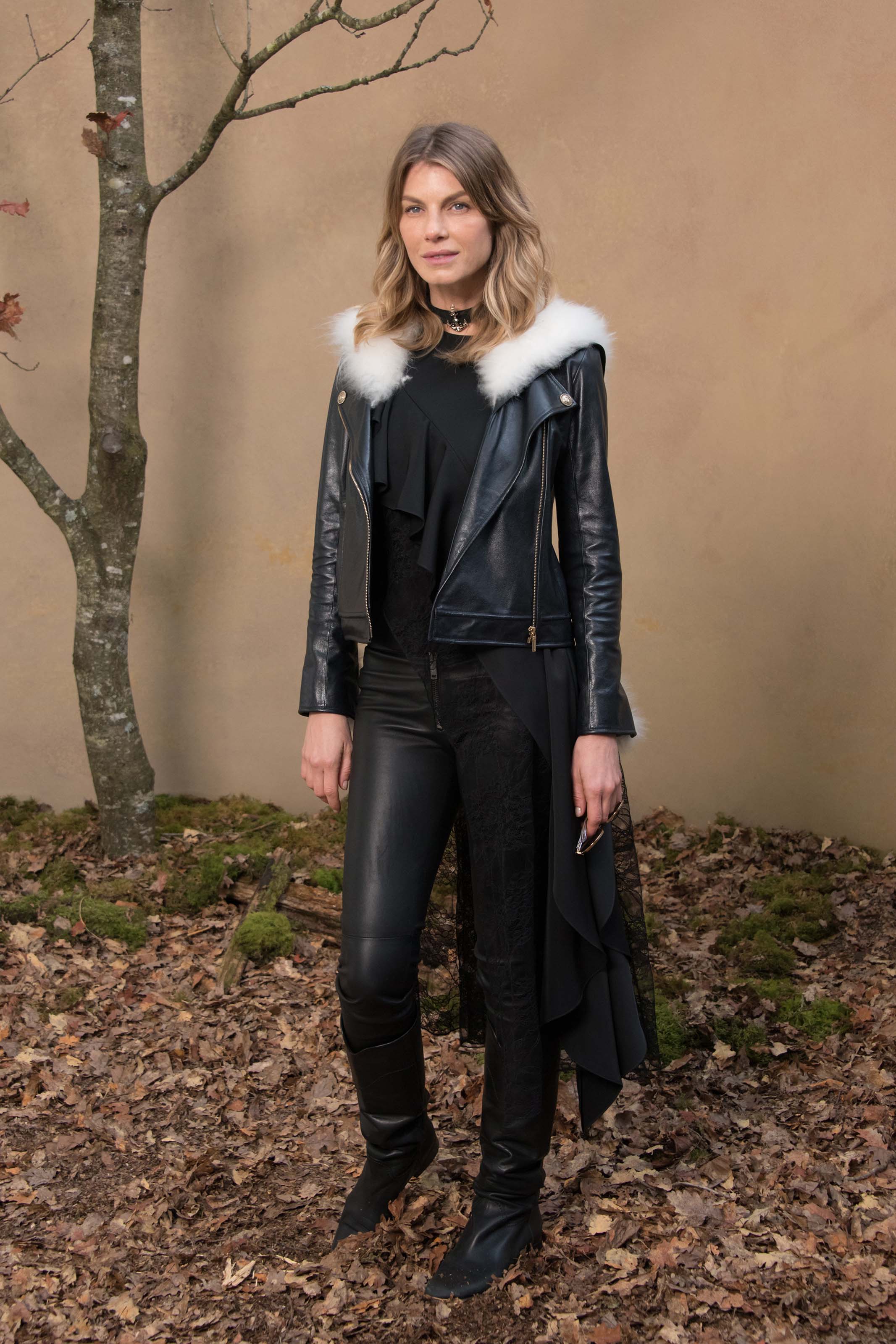 Angela Lindvall attends Chanel show