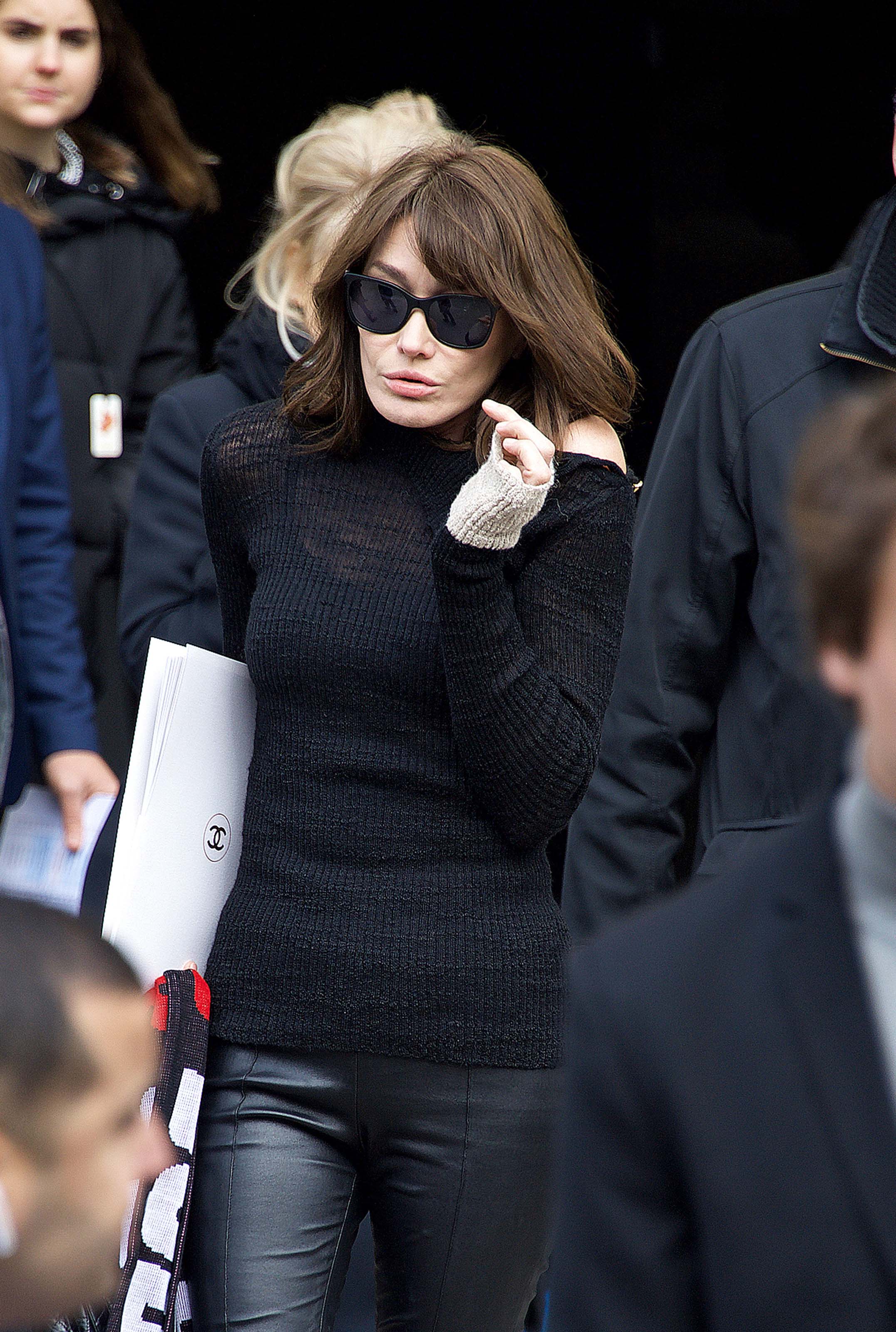 Carla Bruni Sarkozy attends Chanel show