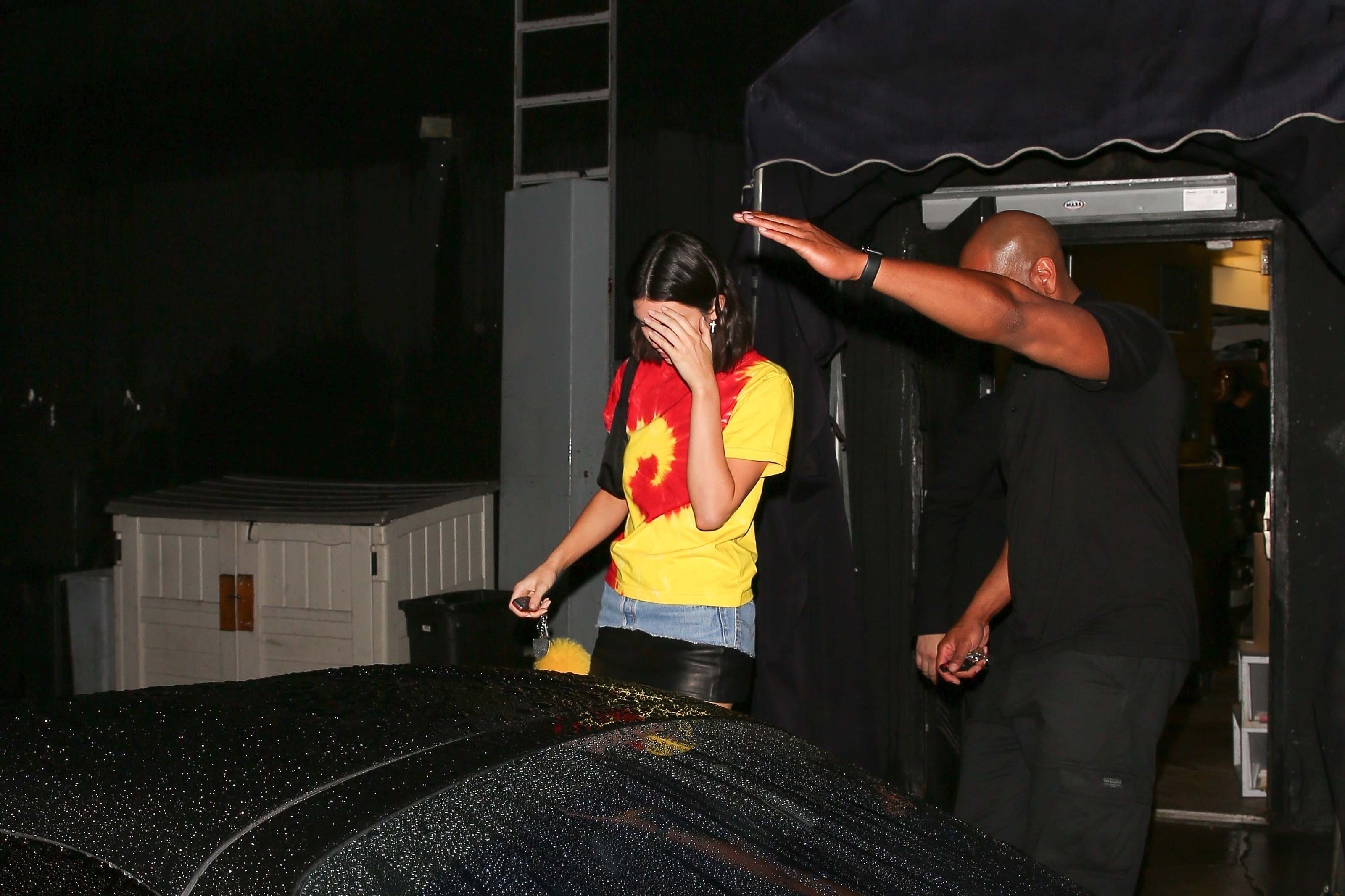 Kendall Jenner jumps into her ride after a night out