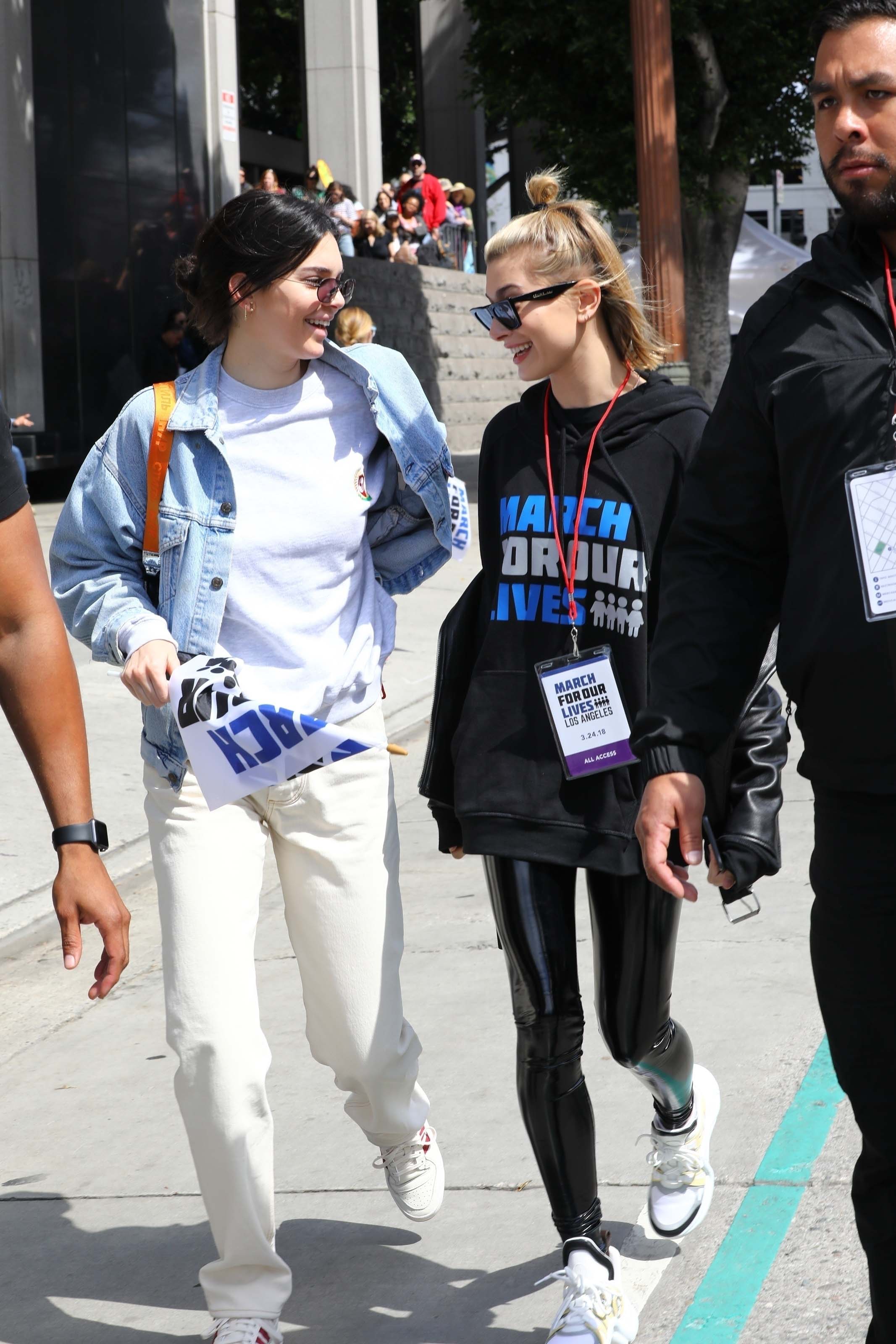 Hailey Baldwin marches at the anti-gun ‘March For Our Lives’