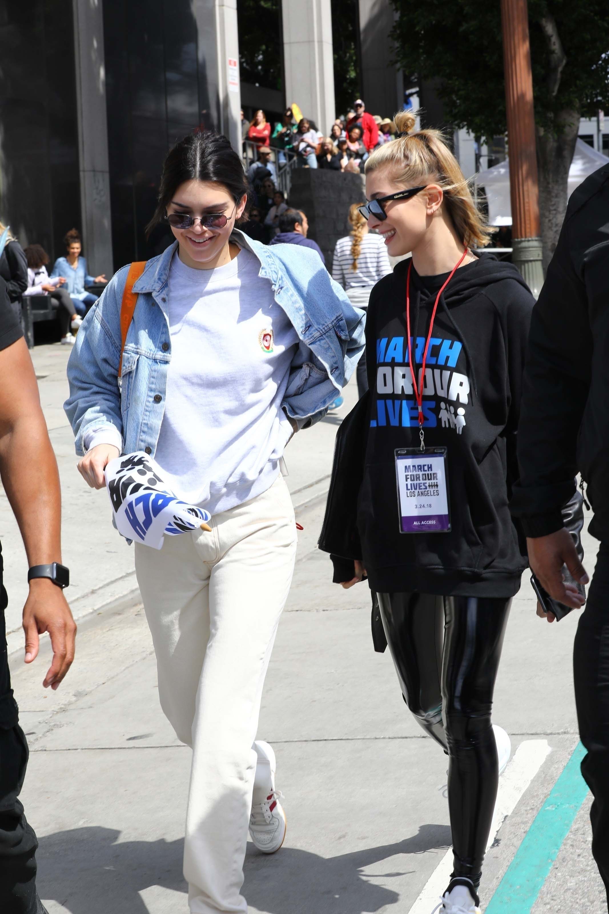 Hailey Baldwin marches at the anti-gun ‘March For Our Lives’