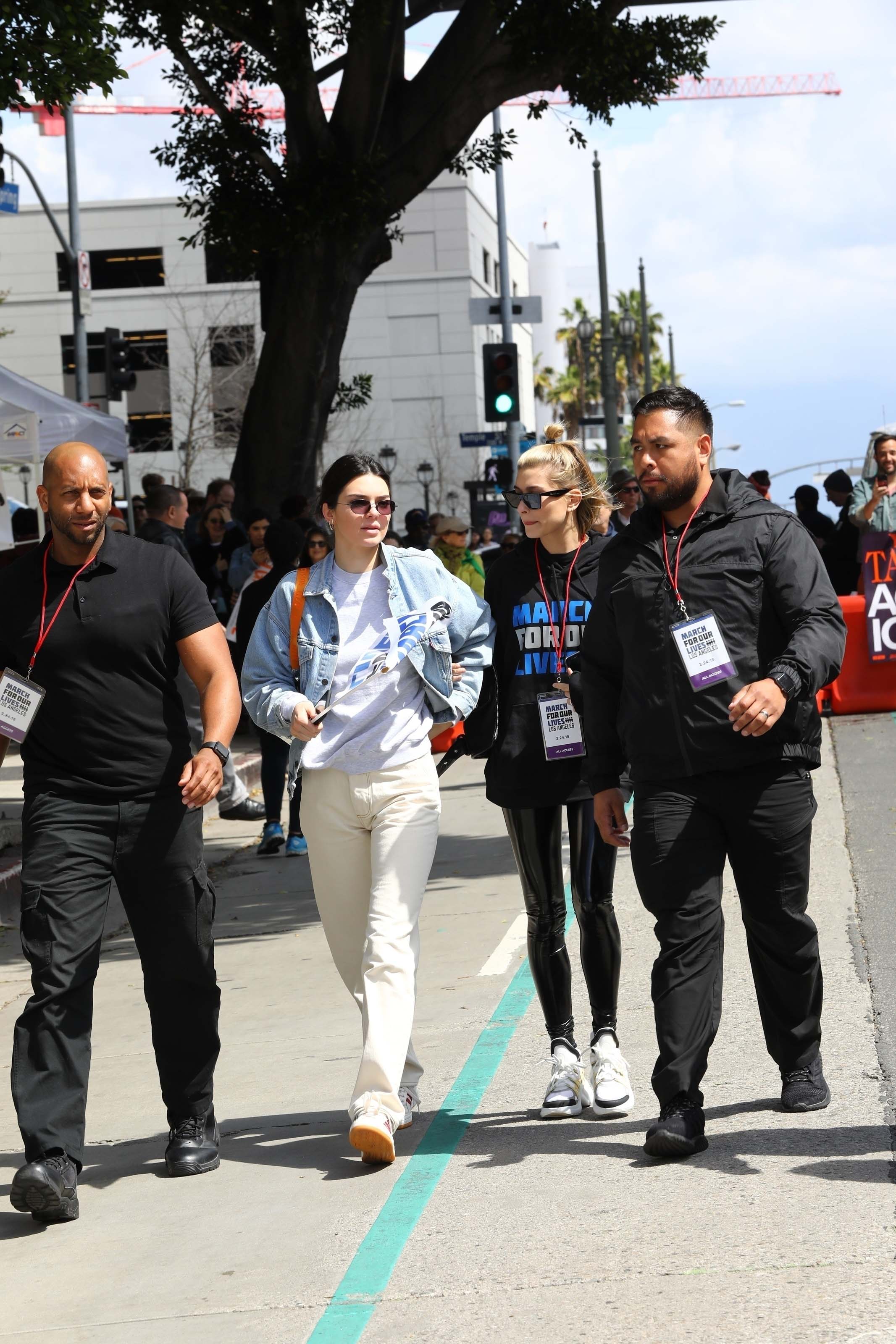 Hailey Baldwin marches at the anti-gun ‘March For Our Lives’