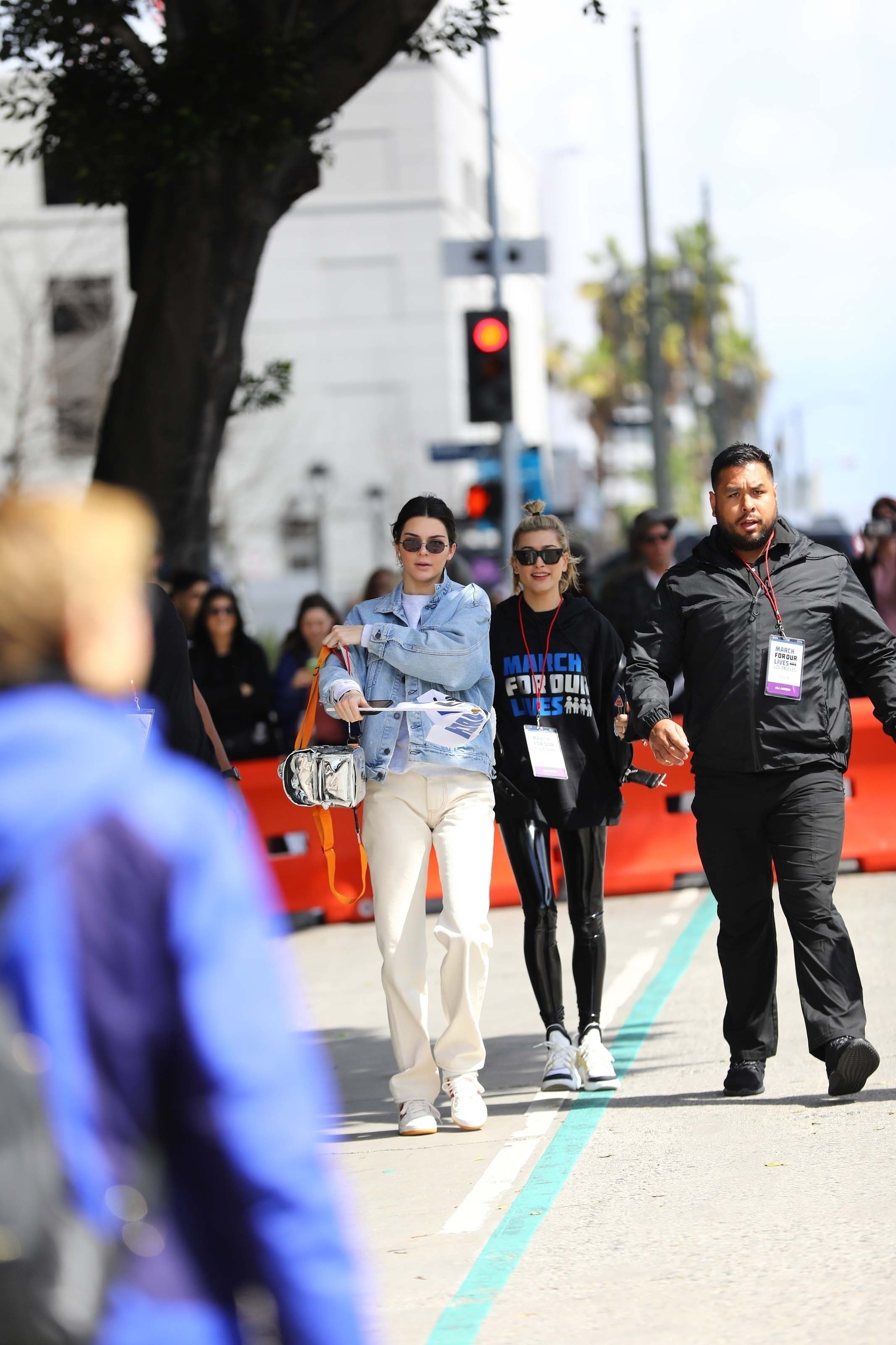 Hailey Baldwin marches at the anti-gun ‘March For Our Lives’