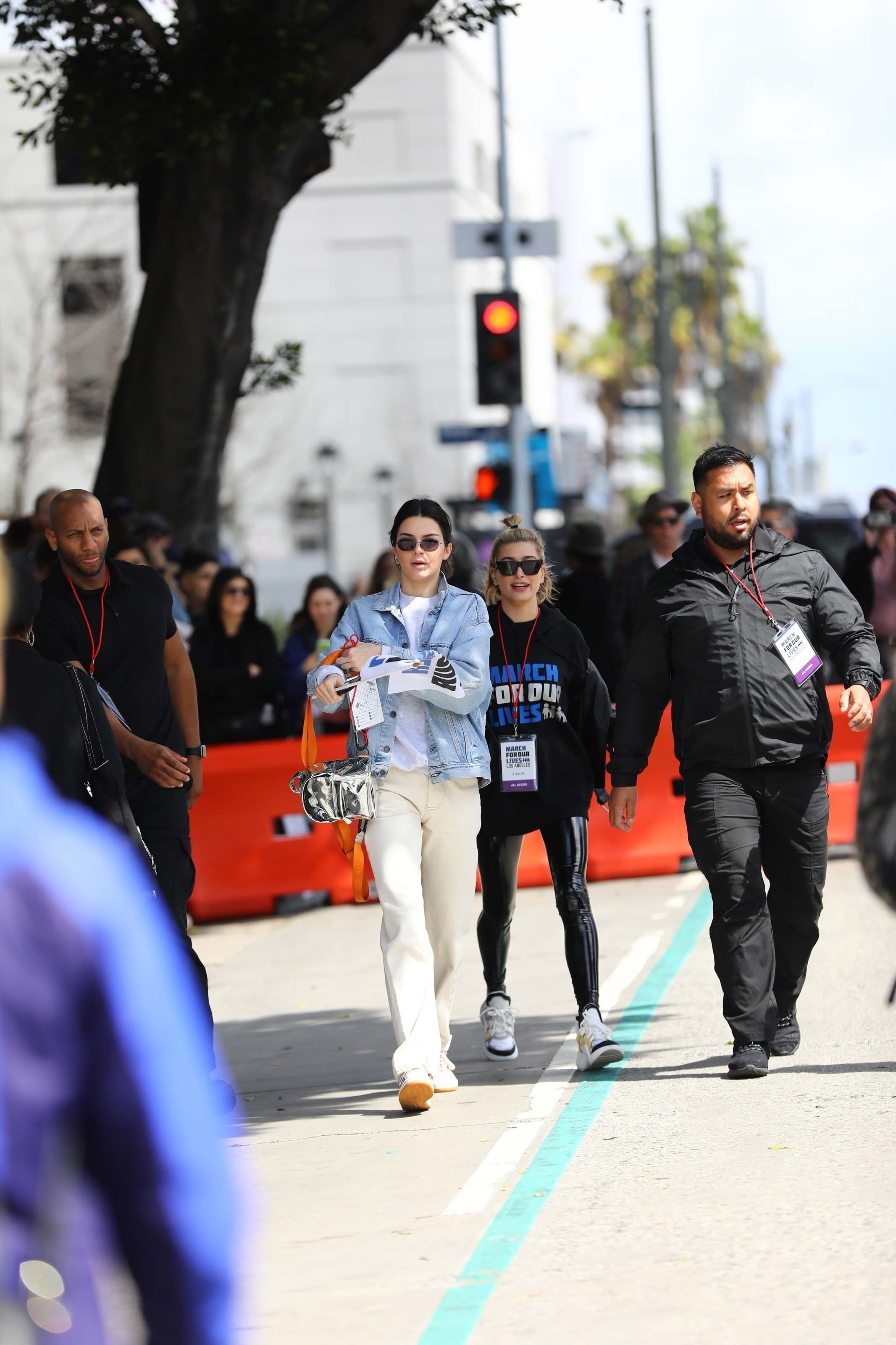 Hailey Baldwin marches at the anti-gun ‘March For Our Lives’