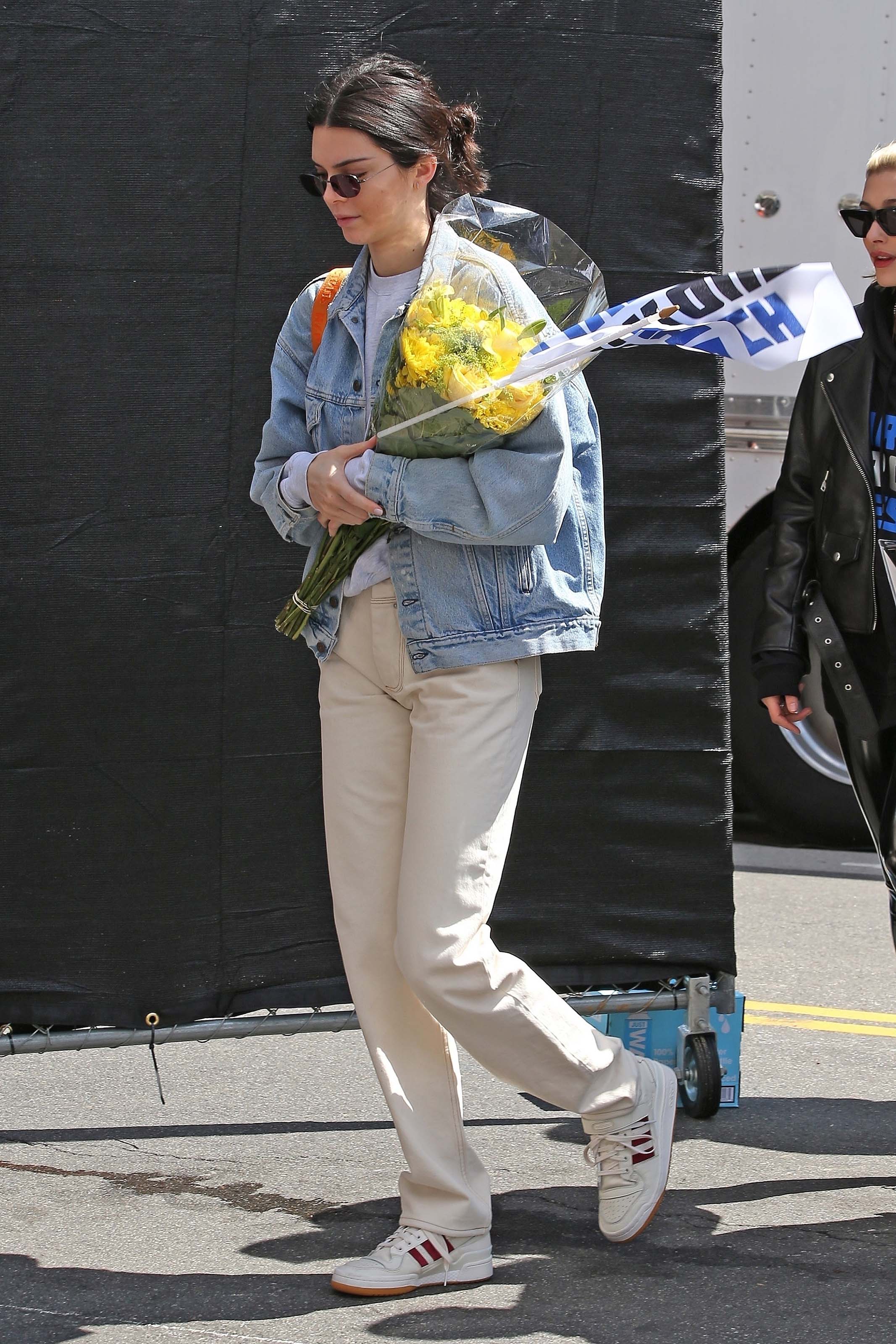 Hailey Baldwin marches at the anti-gun ‘March For Our Lives’