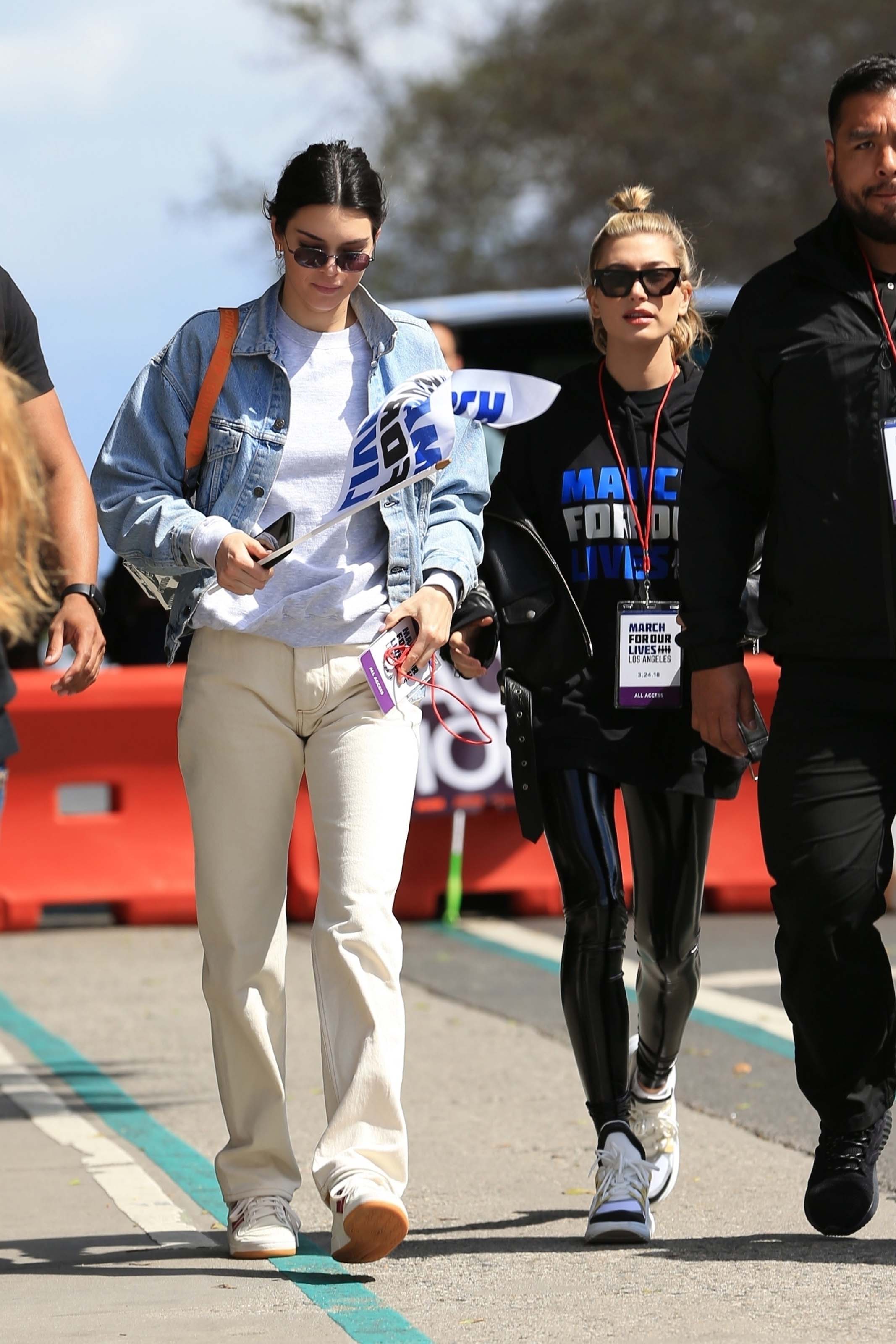 Hailey Baldwin marches at the anti-gun ‘March For Our Lives’