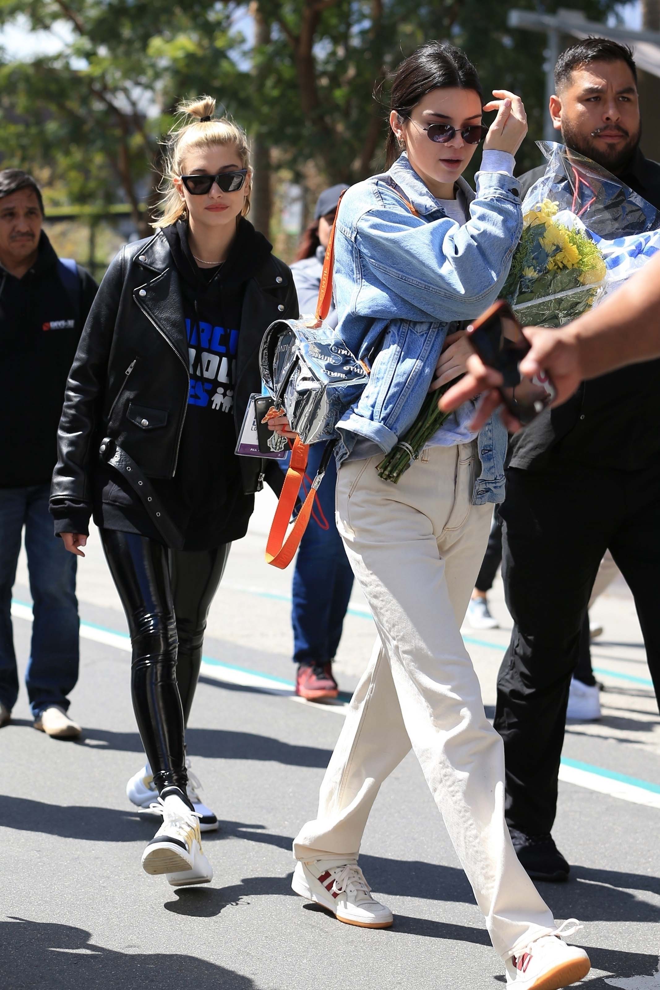 Hailey Baldwin marches at the anti-gun ‘March For Our Lives’