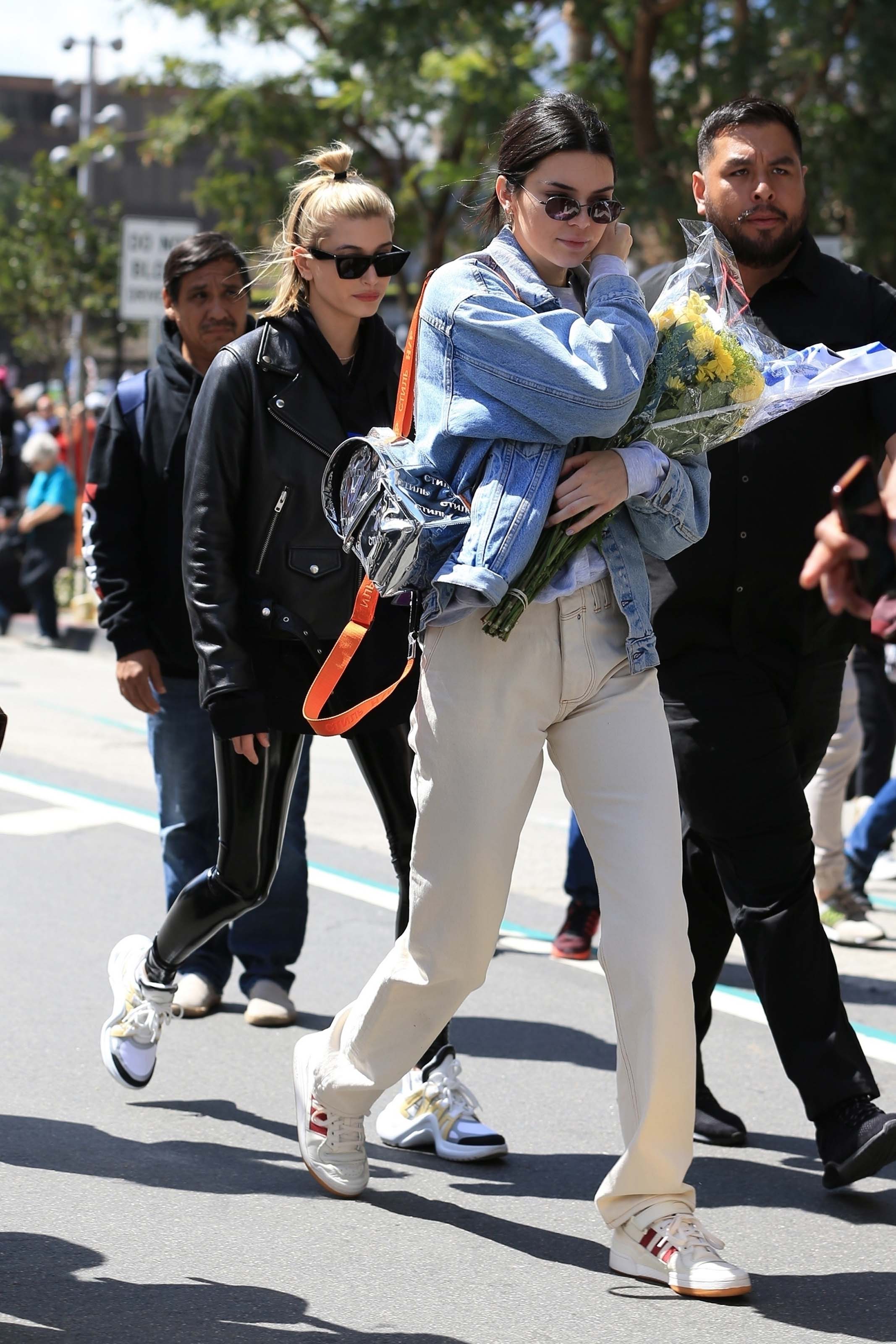 Hailey Baldwin marches at the anti-gun ‘March For Our Lives’