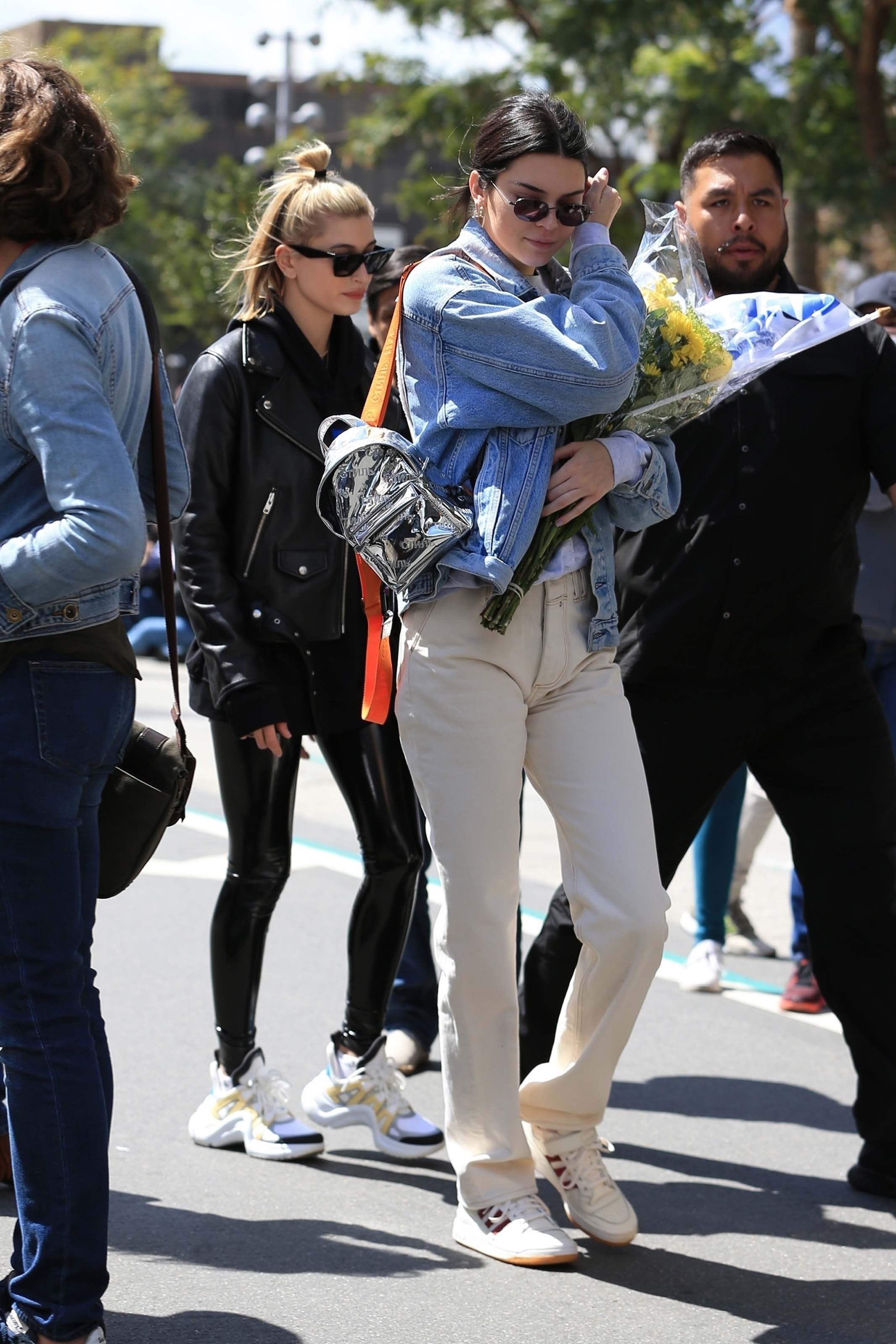 Hailey Baldwin marches at the anti-gun ‘March For Our Lives’