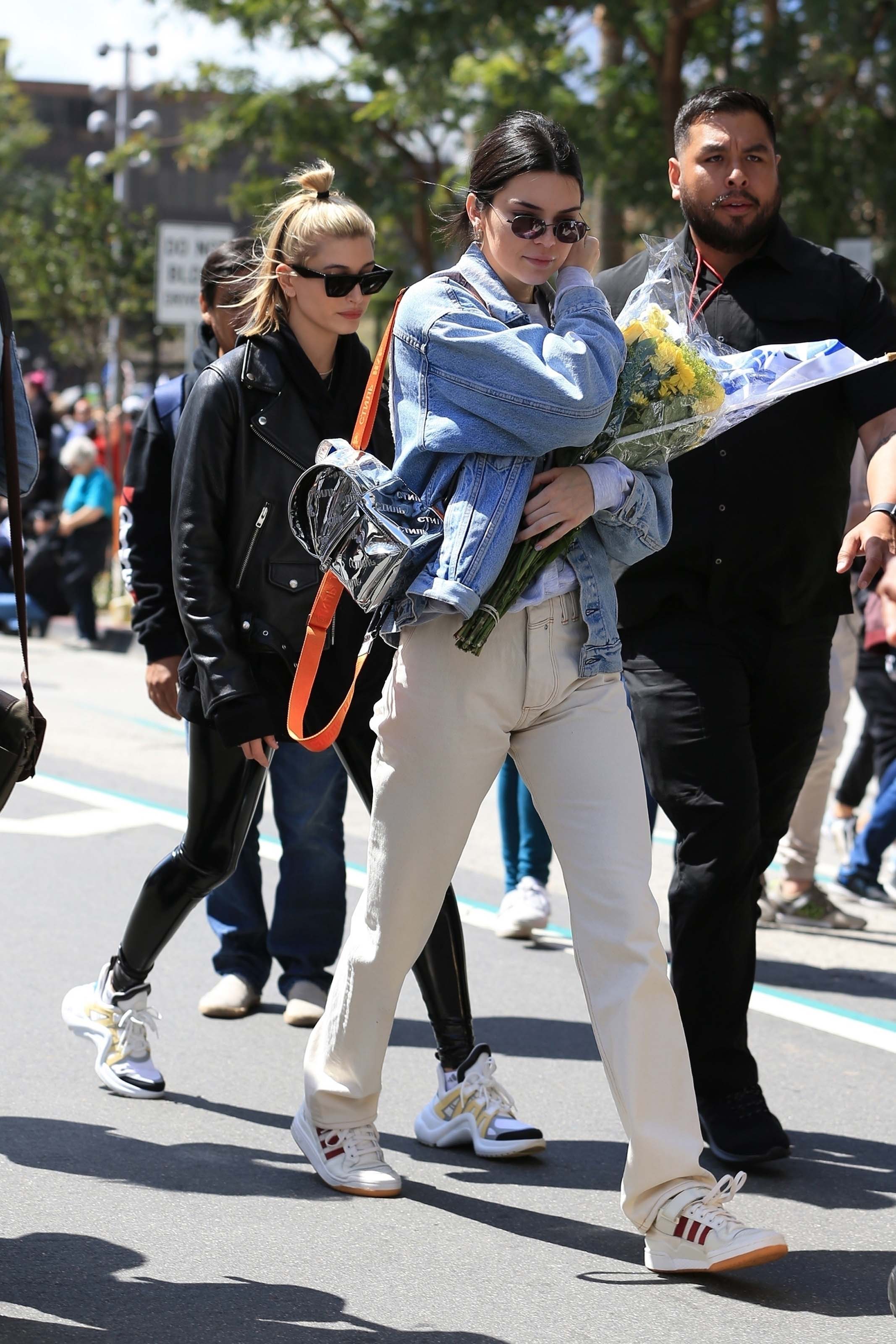 Hailey Baldwin marches at the anti-gun ‘March For Our Lives’