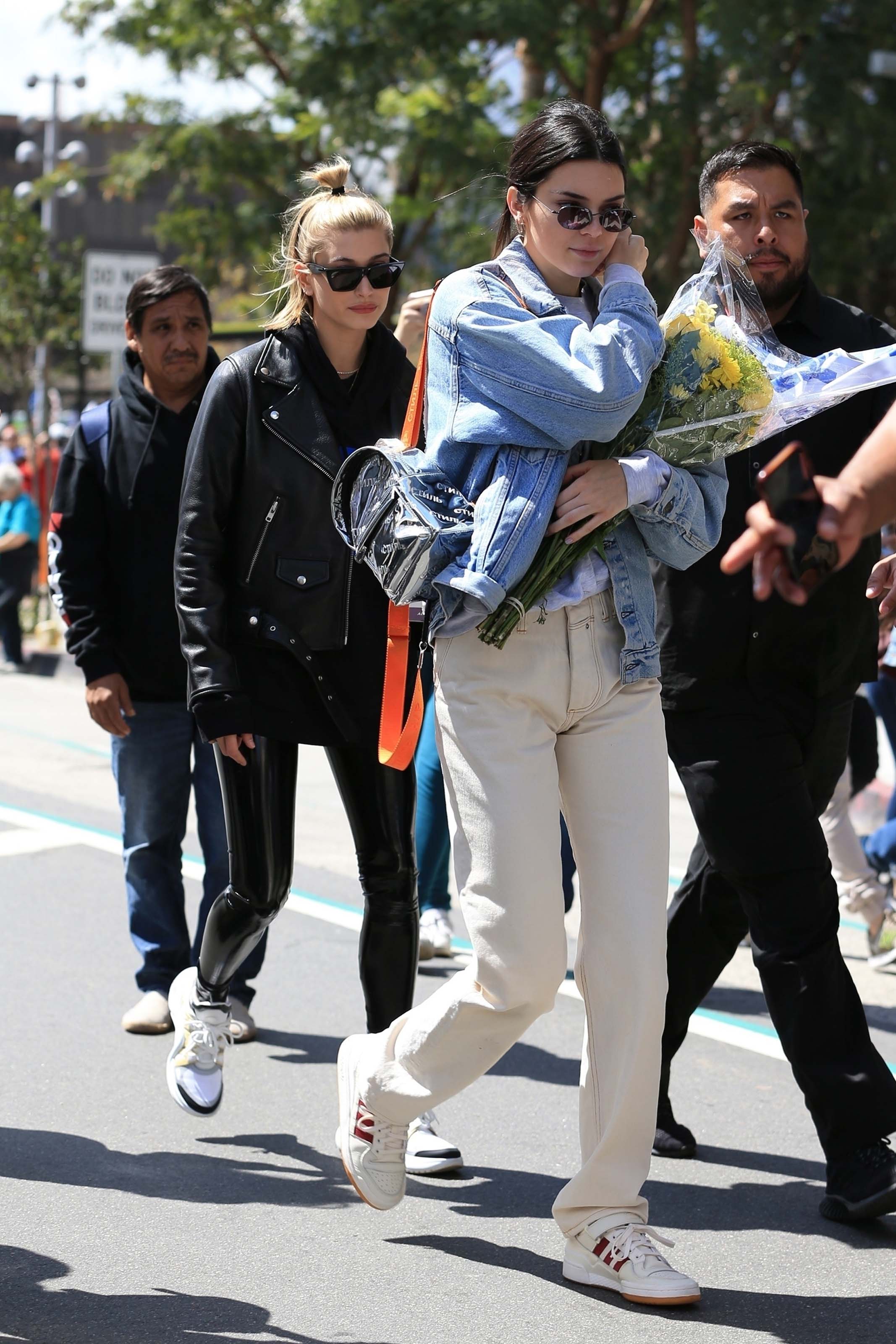 Hailey Baldwin marches at the anti-gun ‘March For Our Lives’