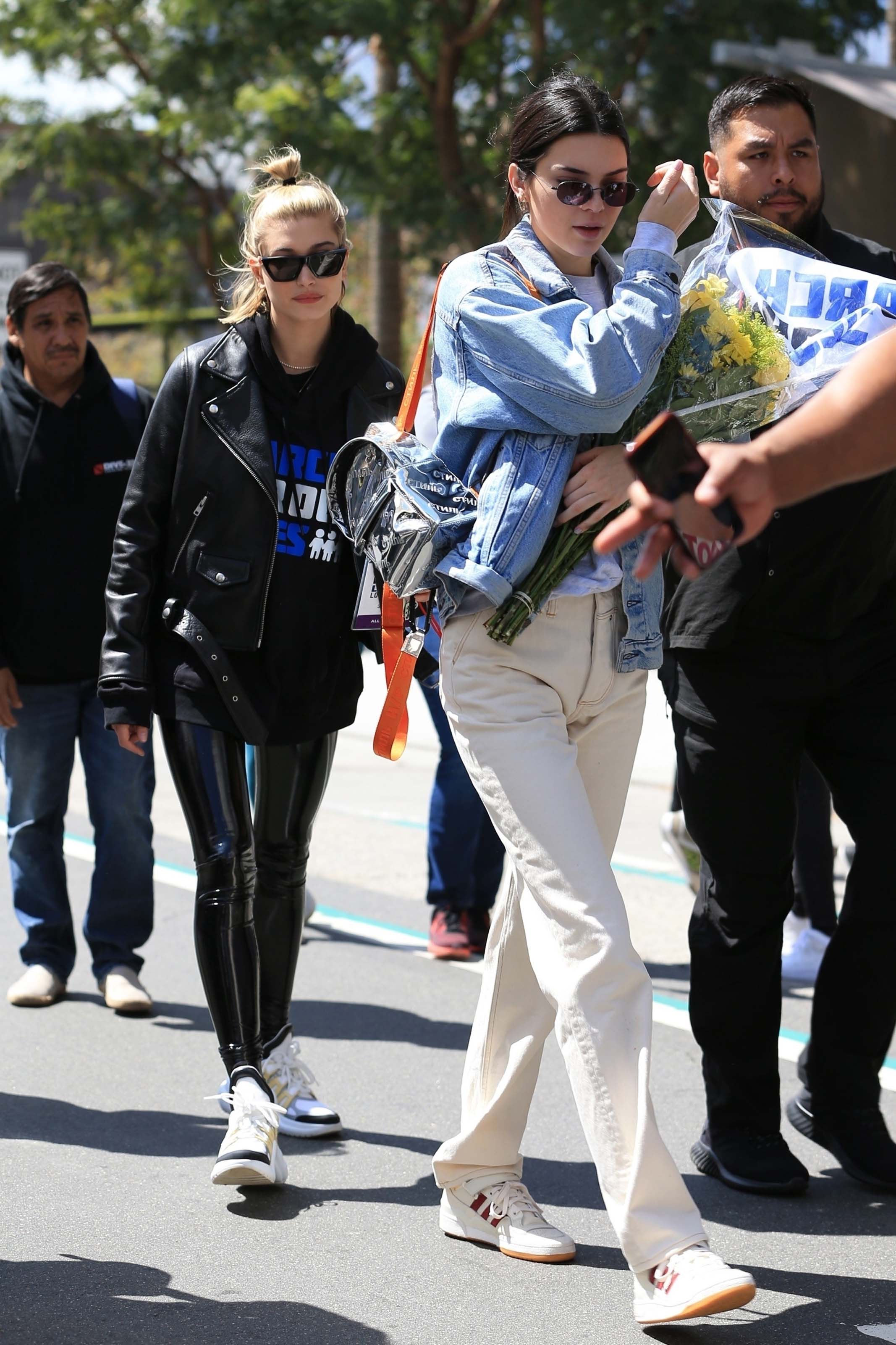 Hailey Baldwin marches at the anti-gun ‘March For Our Lives’