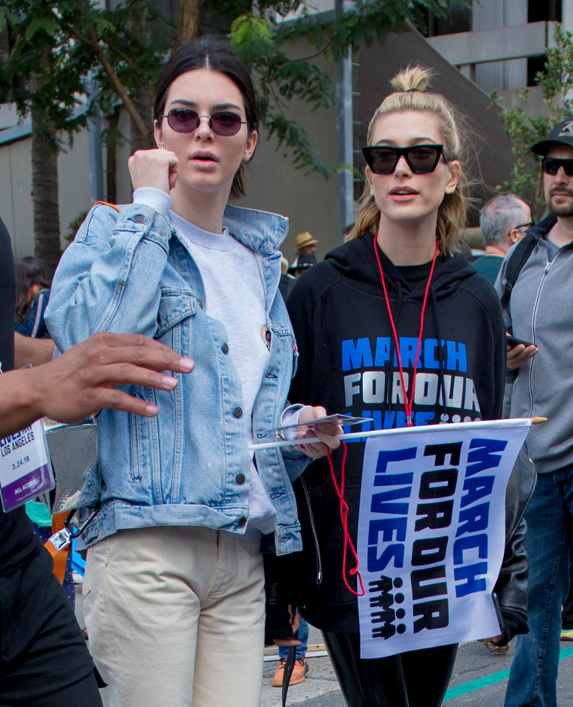 Hailey Baldwin marches at the anti-gun ‘March For Our Lives’