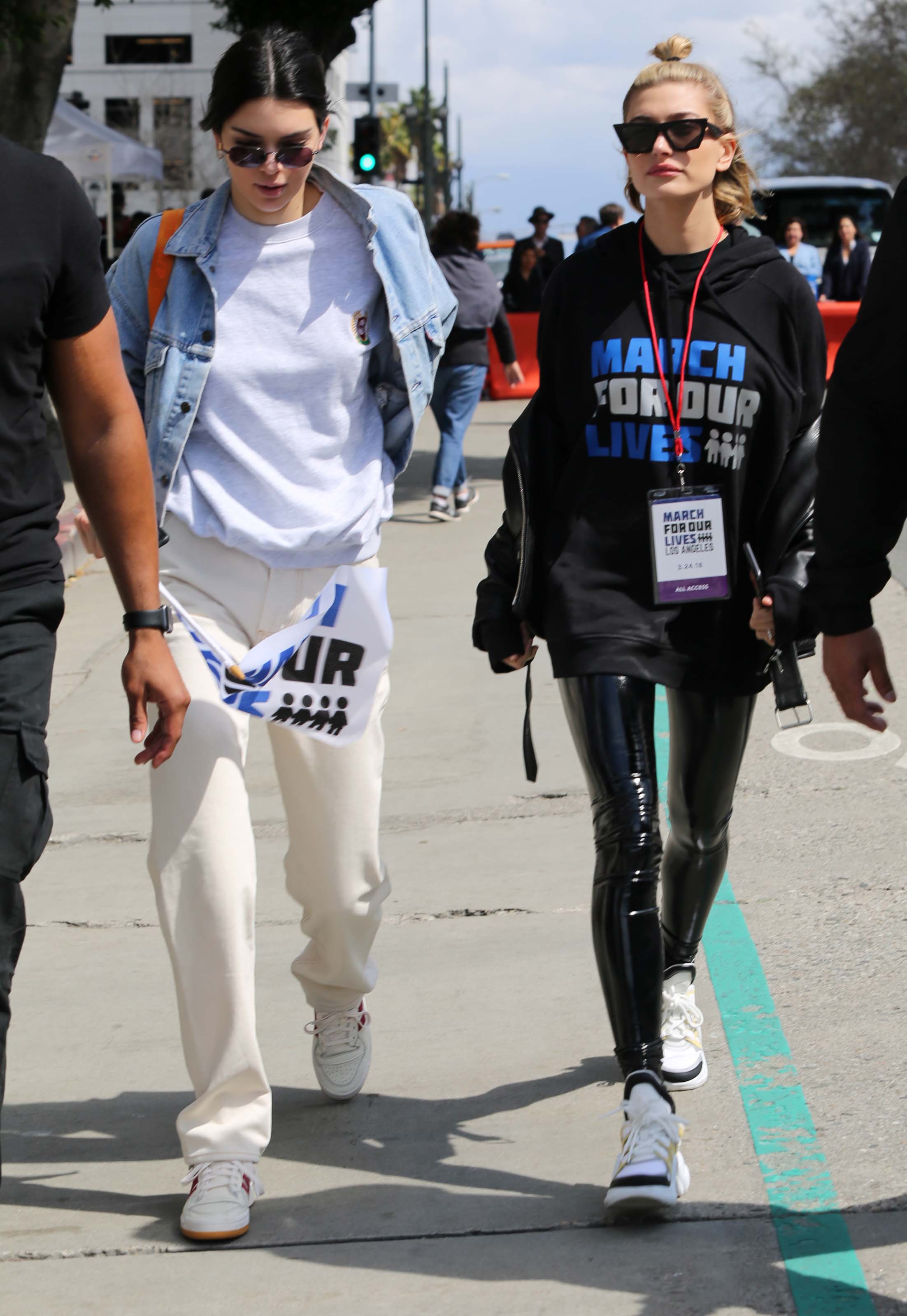 Hailey Baldwin marches at the anti-gun ‘March For Our Lives’