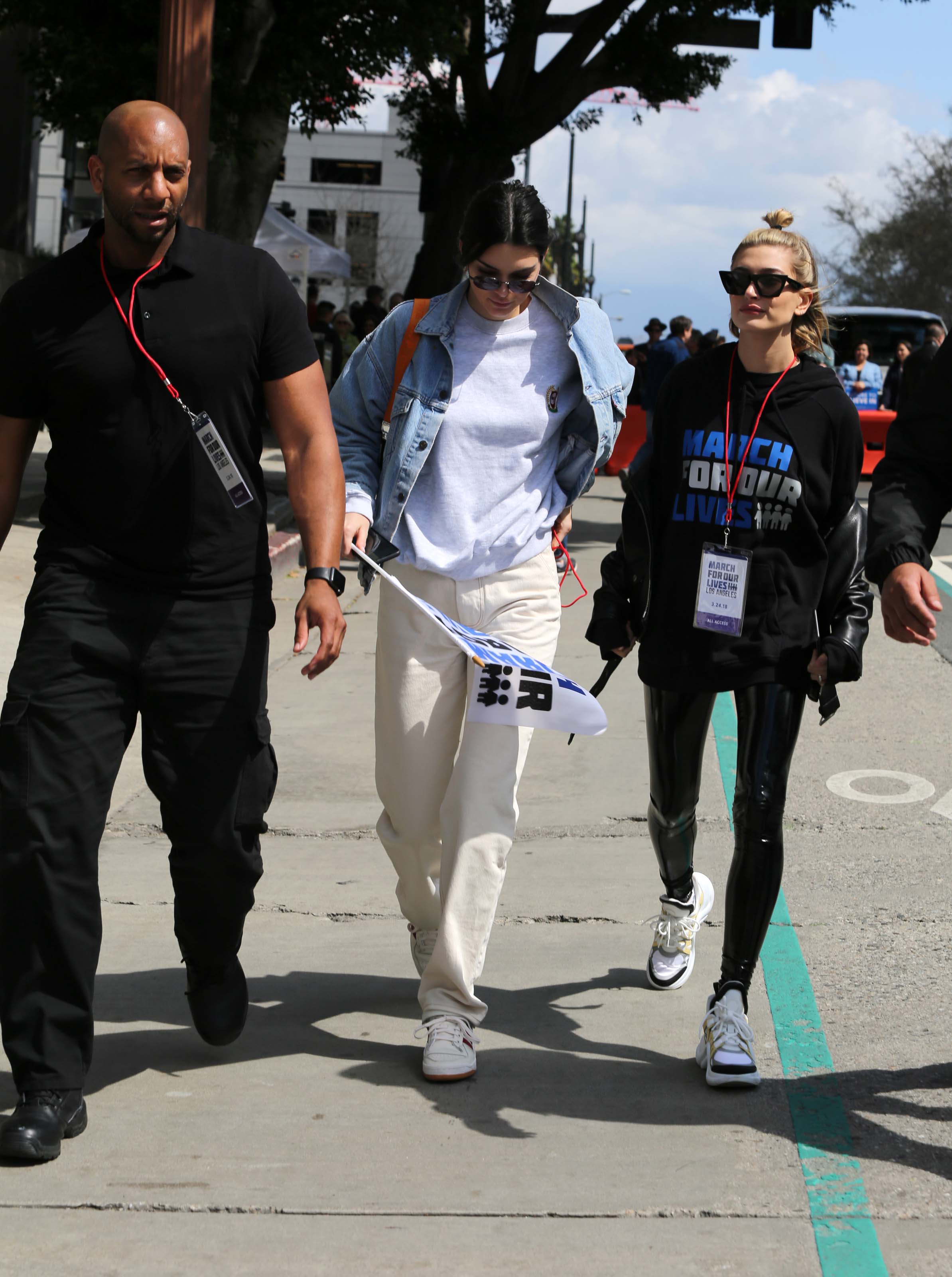 Hailey Baldwin marches at the anti-gun ‘March For Our Lives’