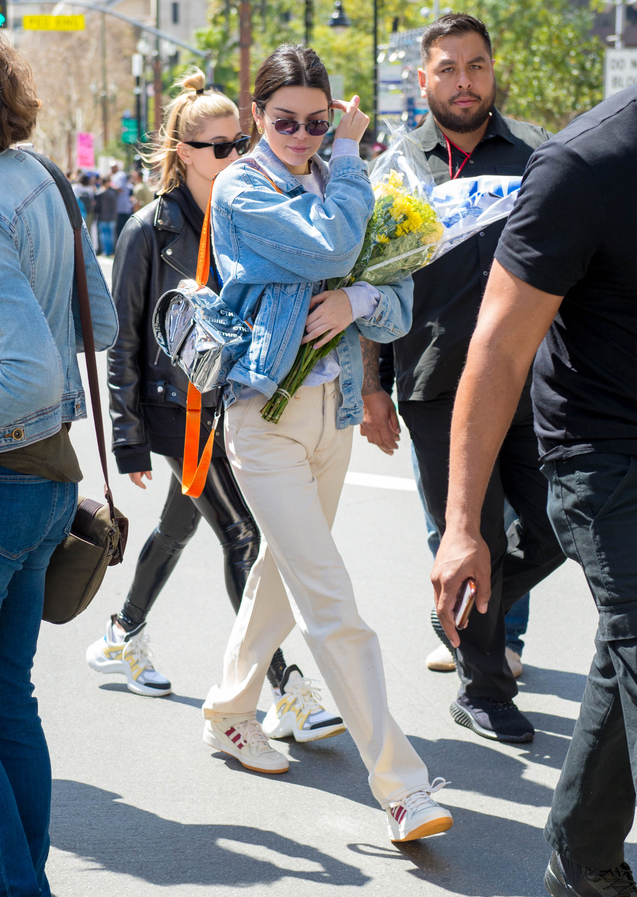 Hailey Baldwin marches at the anti-gun ‘March For Our Lives’