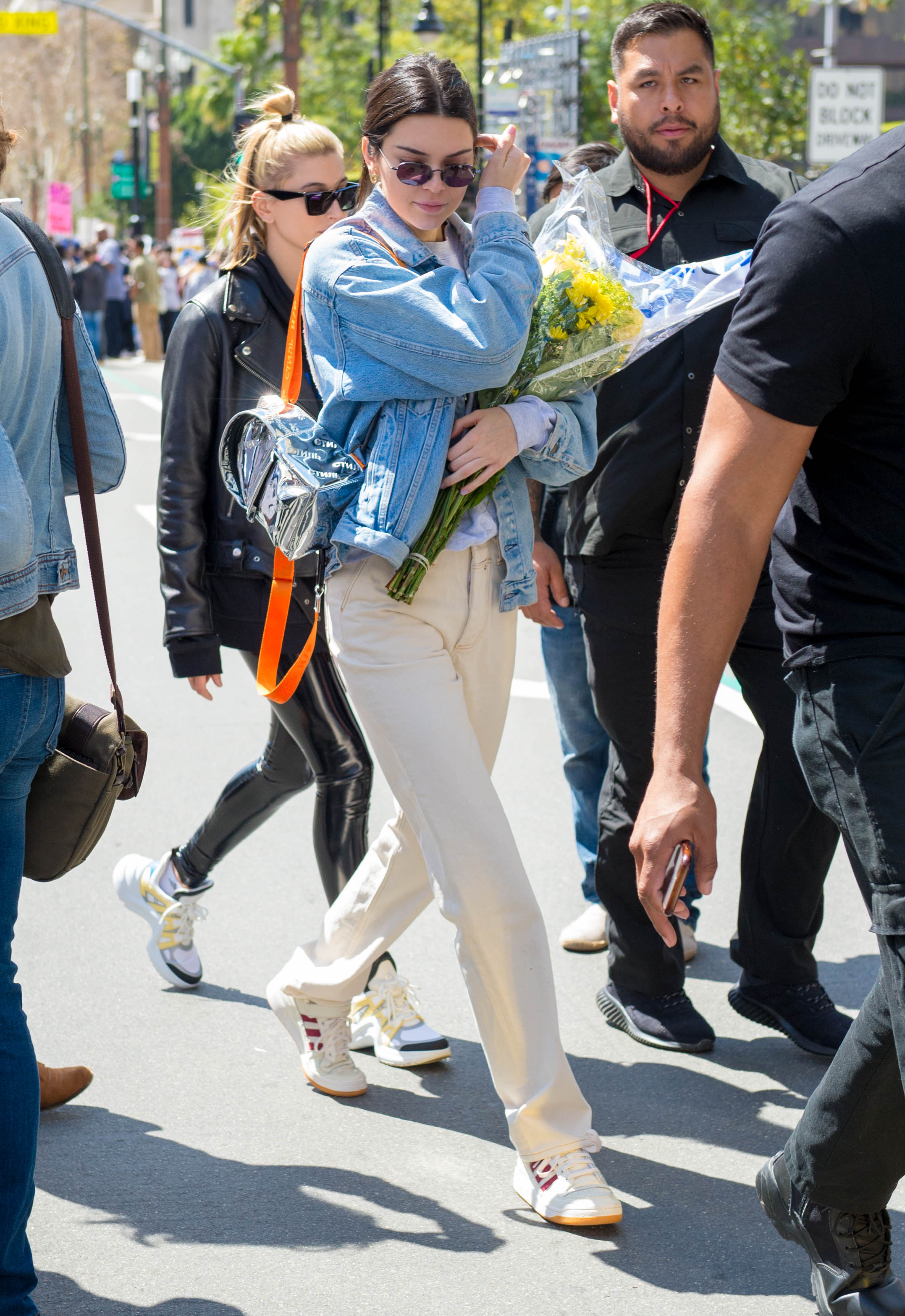 Hailey Baldwin marches at the anti-gun ‘March For Our Lives’