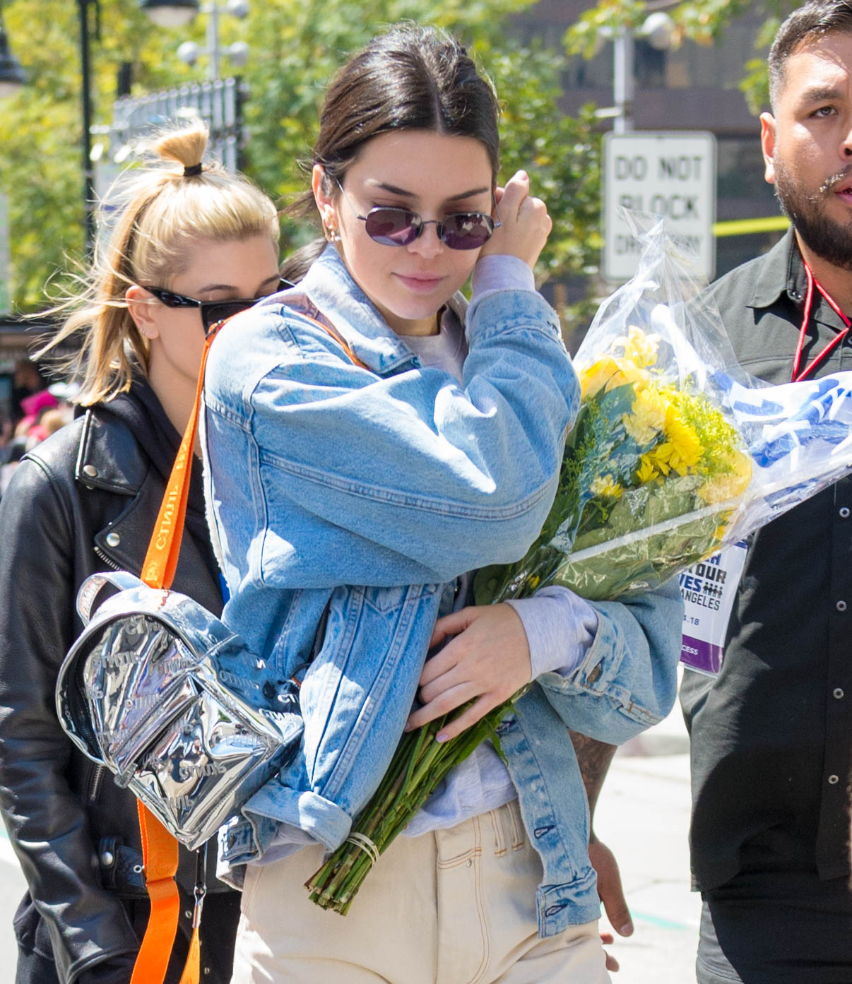 Hailey Baldwin marches at the anti-gun ‘March For Our Lives’