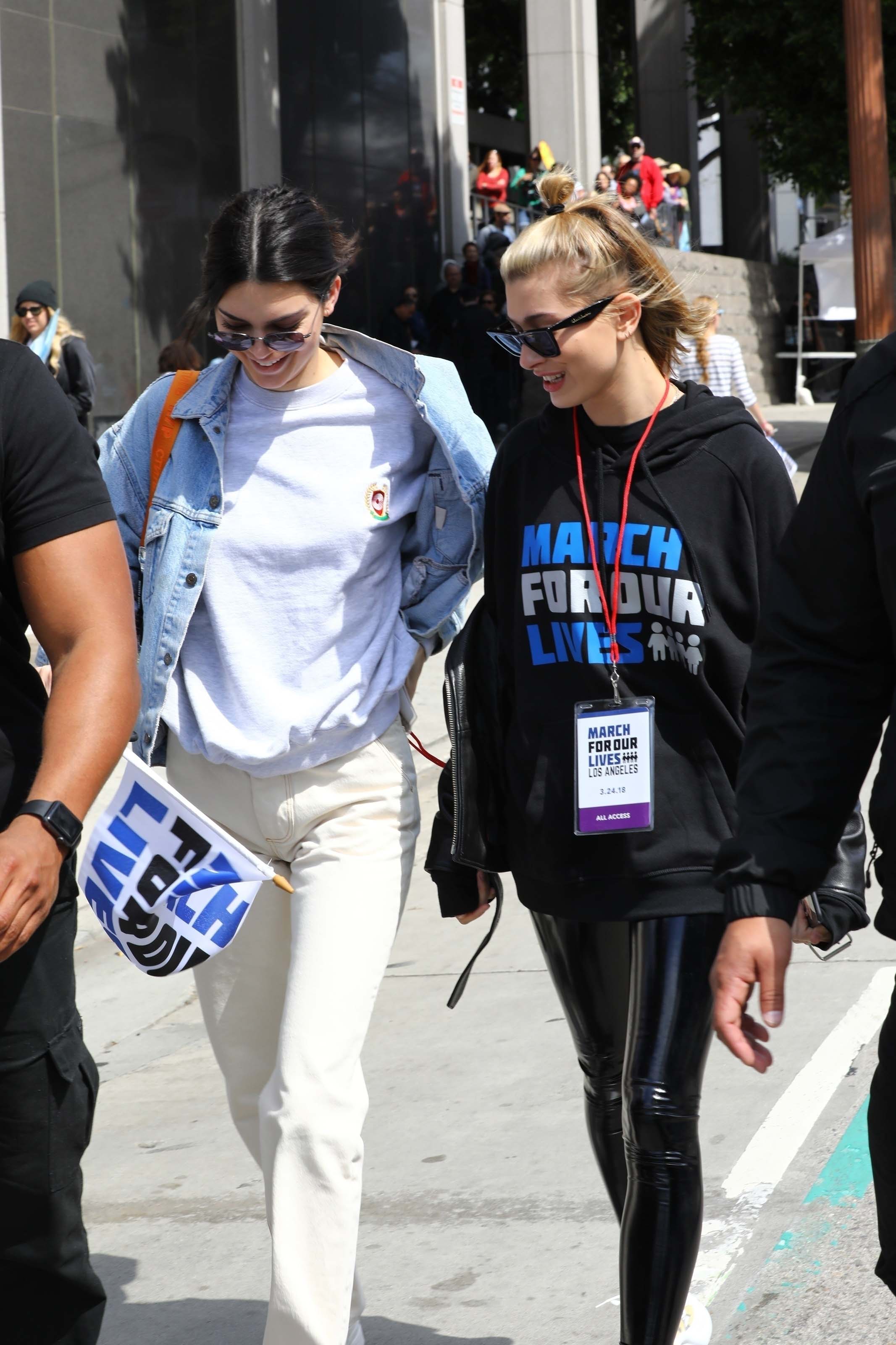 Hailey Baldwin marches at the anti-gun ‘March For Our Lives’