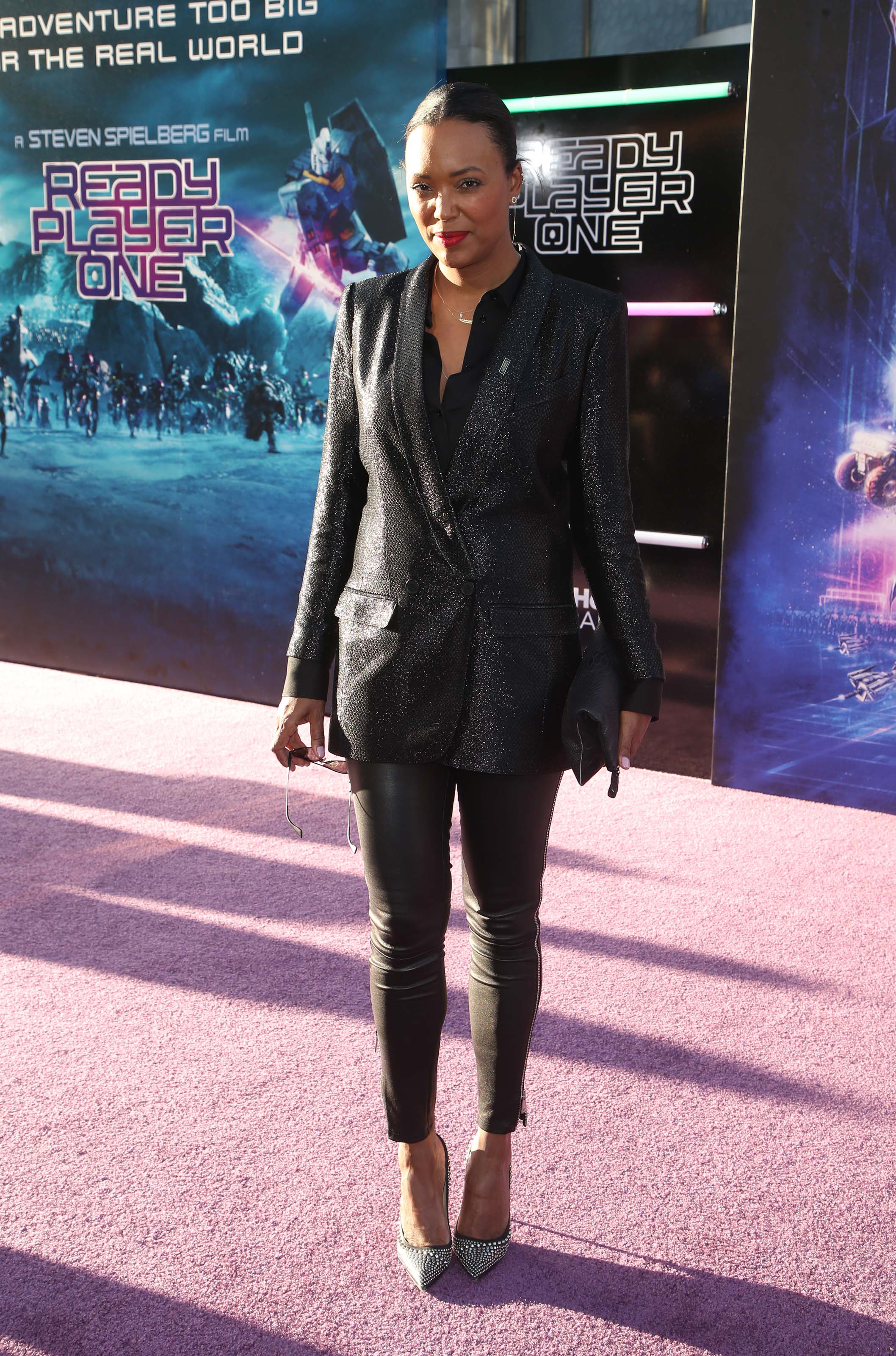 Aisha Tyler attends Ready Player One film premiere