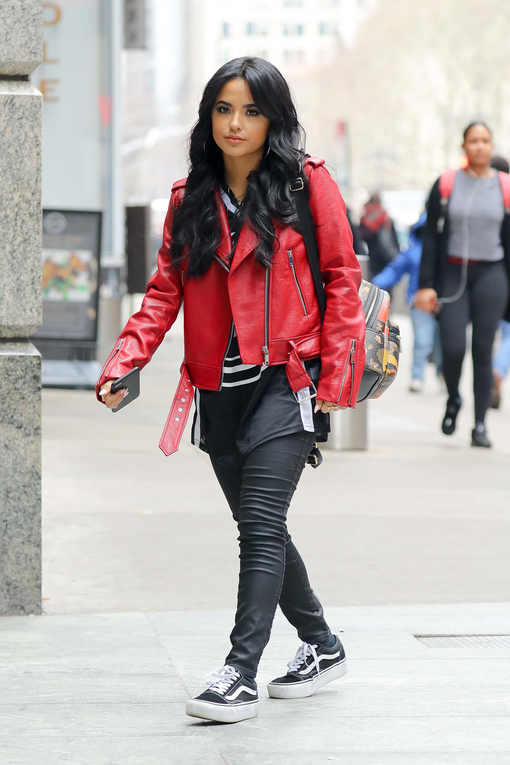 Becky G out and about in a cold day in NYC