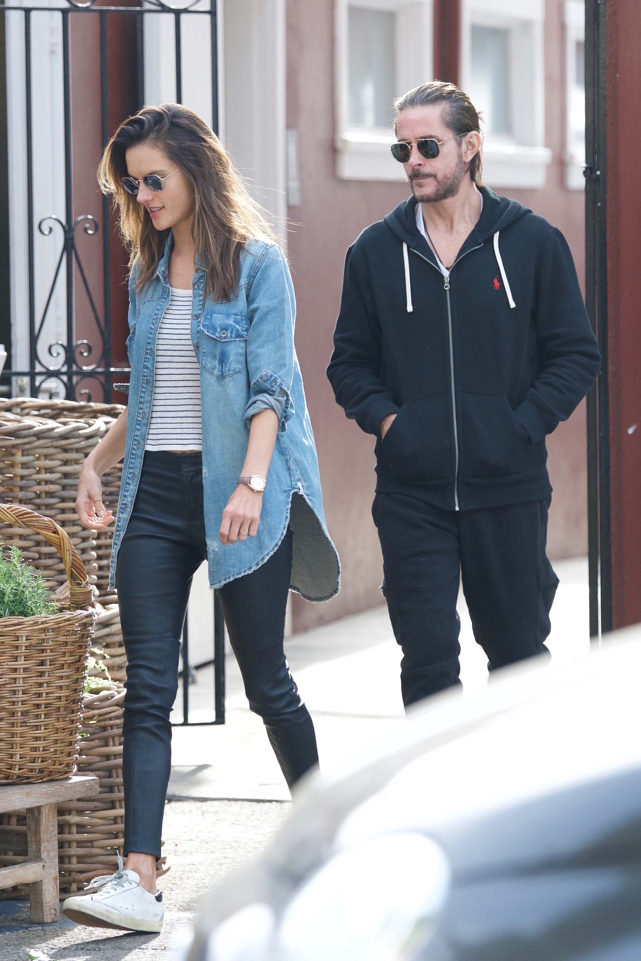 Alessandra Ambrosio grabs some flowers for Easter