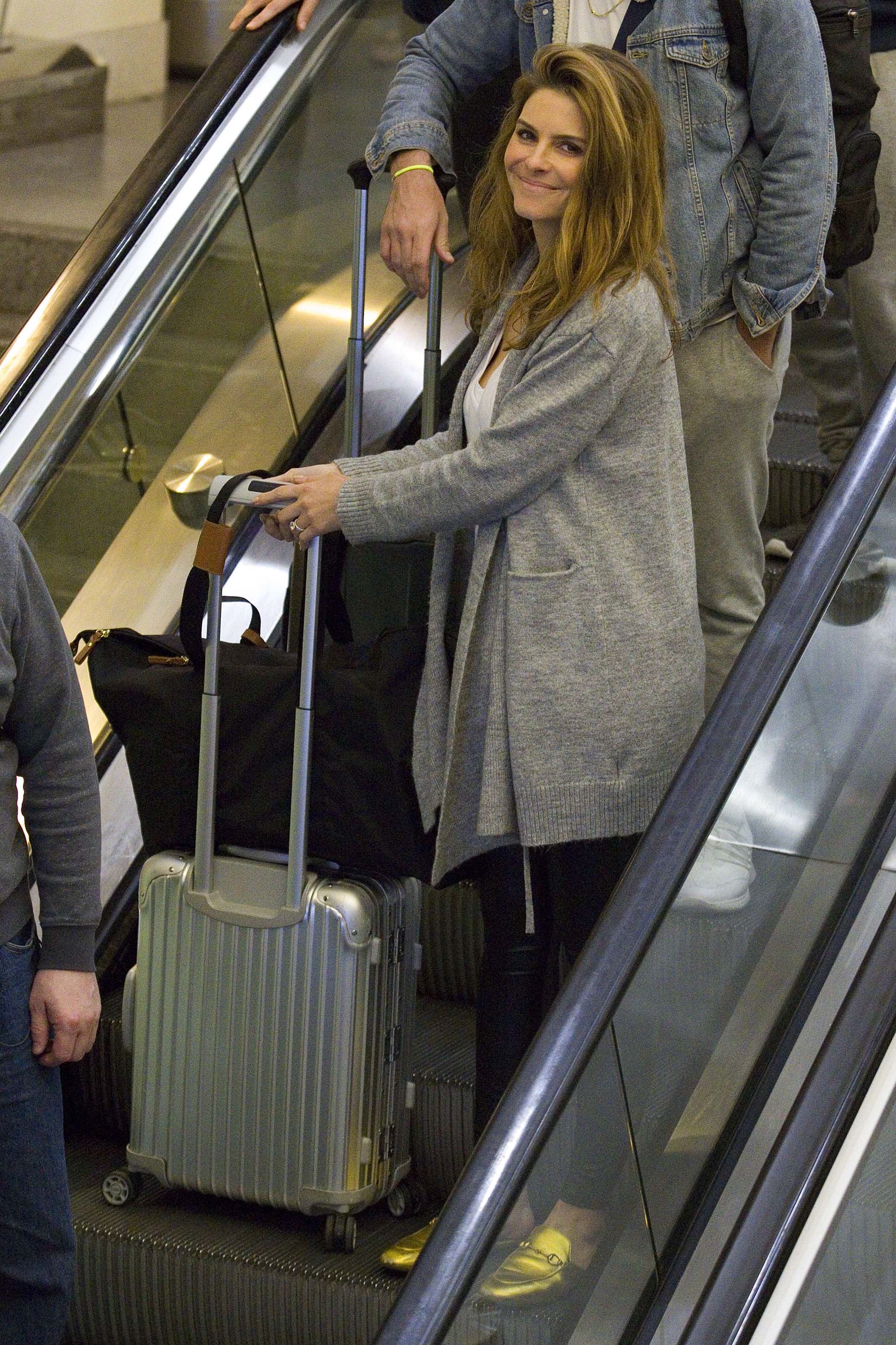 Maria Menounos arrives at Louis Armstrong International Airport