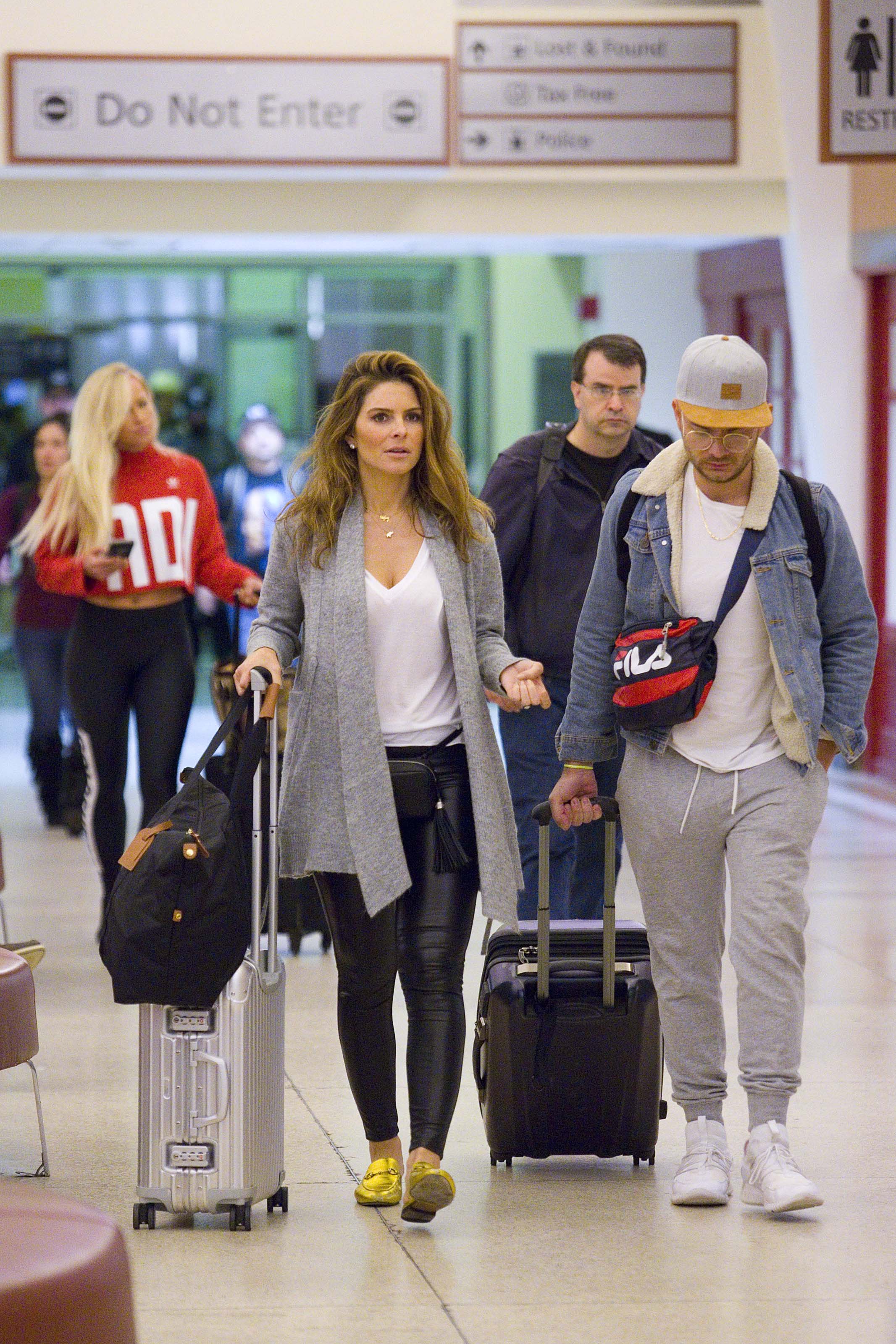 Maria Menounos arrives at Louis Armstrong International Airport