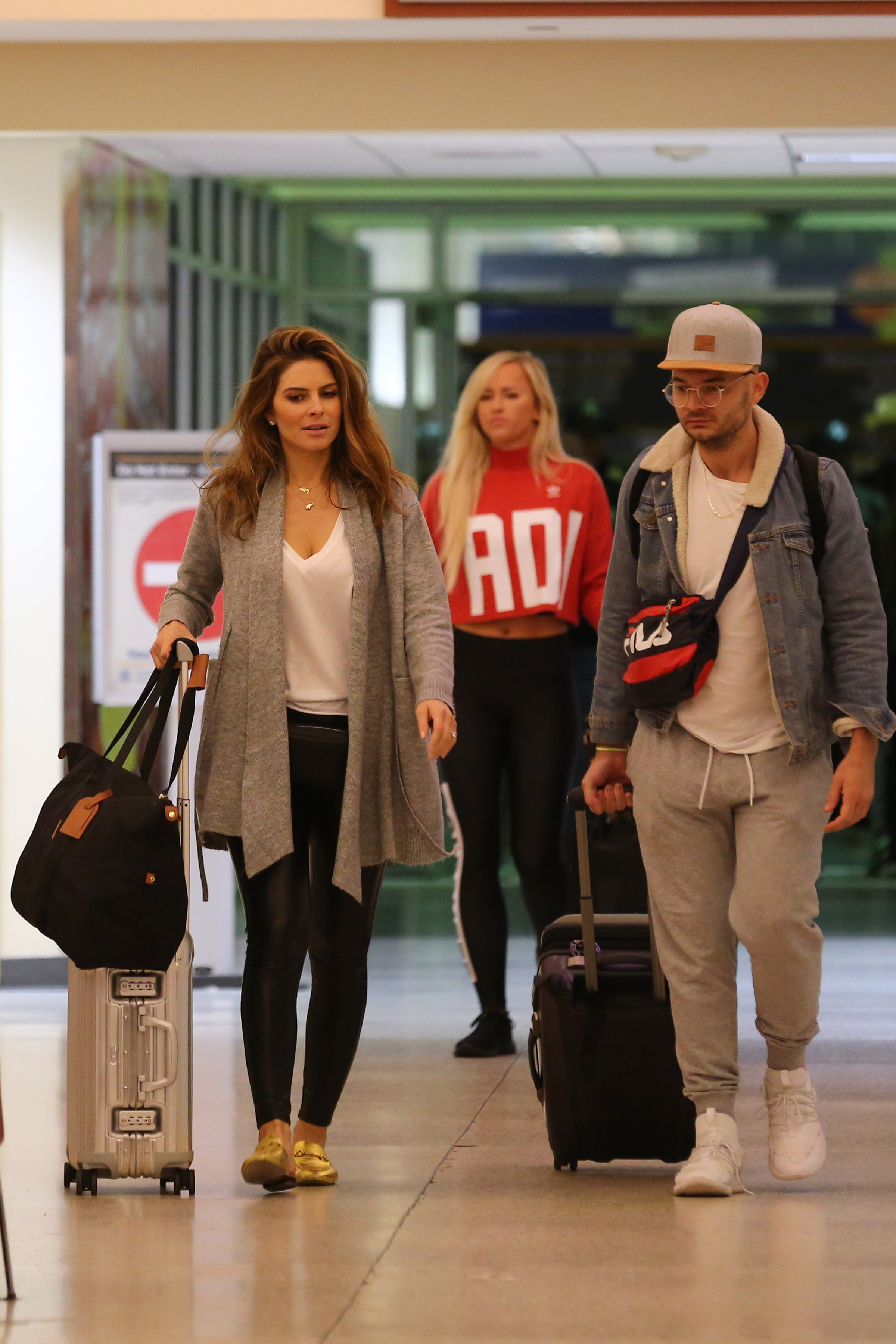 Maria Menounos arrives at Louis Armstrong International Airport