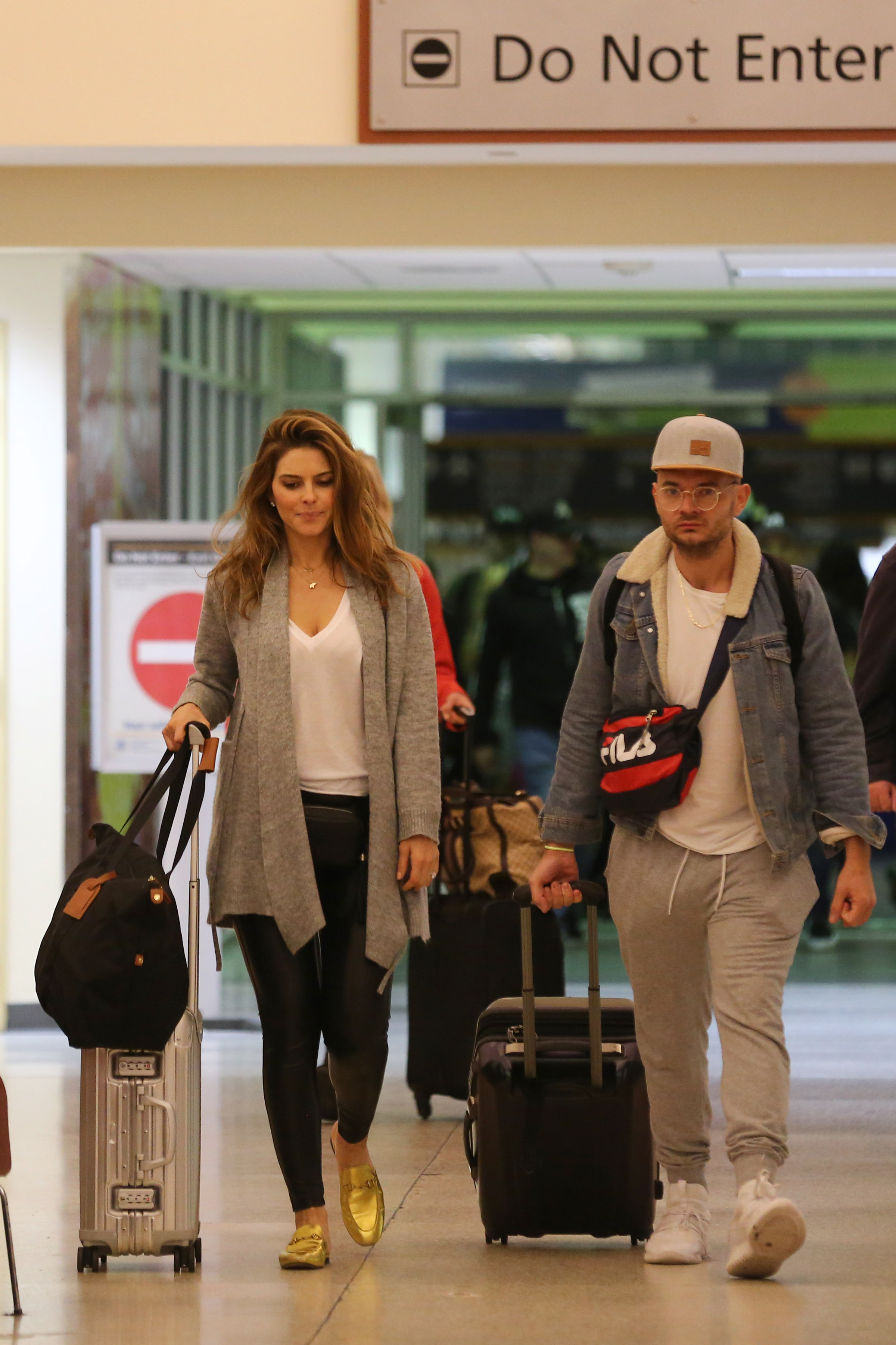 Maria Menounos arrives at Louis Armstrong International Airport