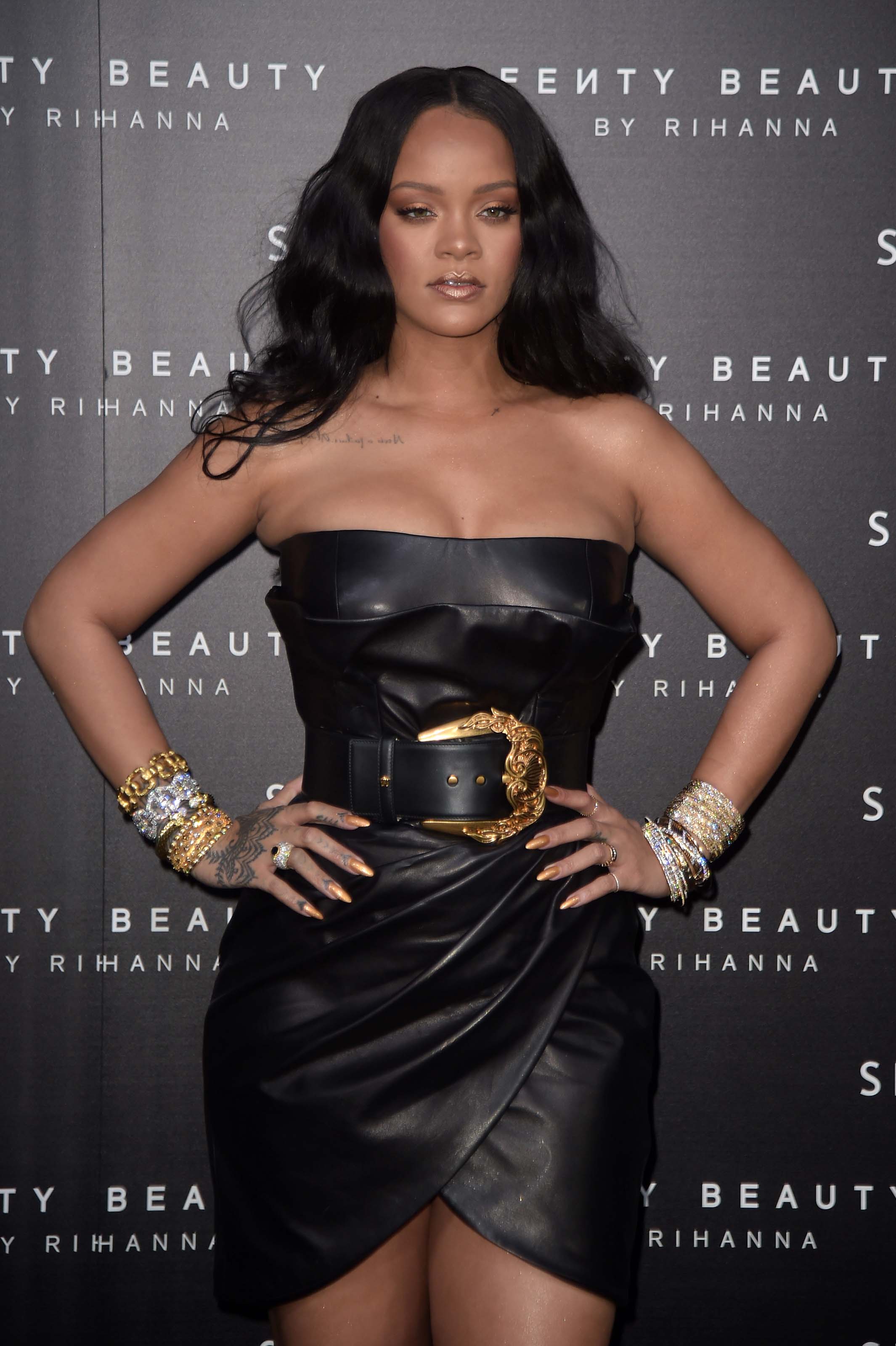 Rihanna at the launch of make-up “Fenty beauty” line