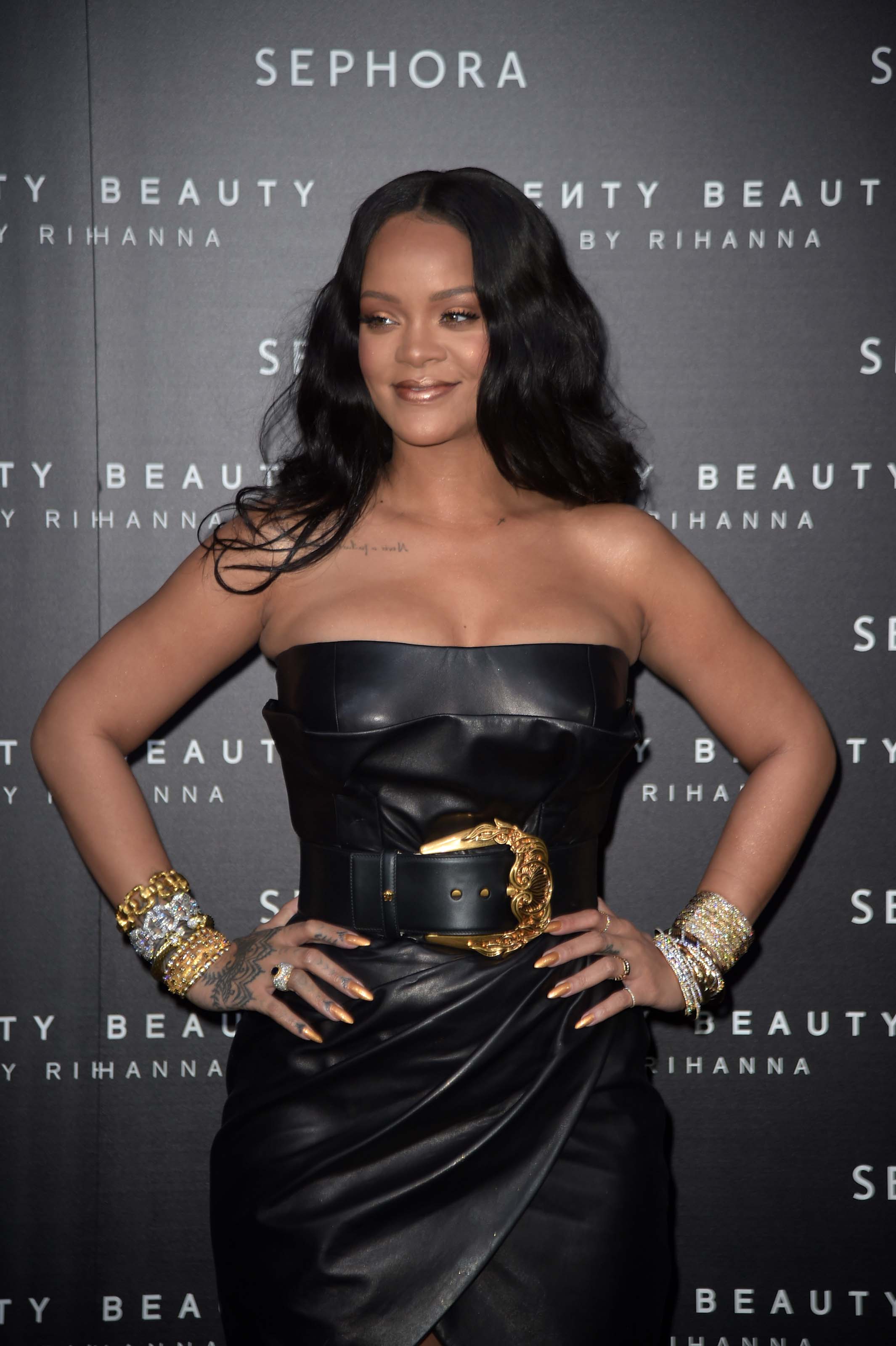 Rihanna at the launch of make-up “Fenty beauty” line