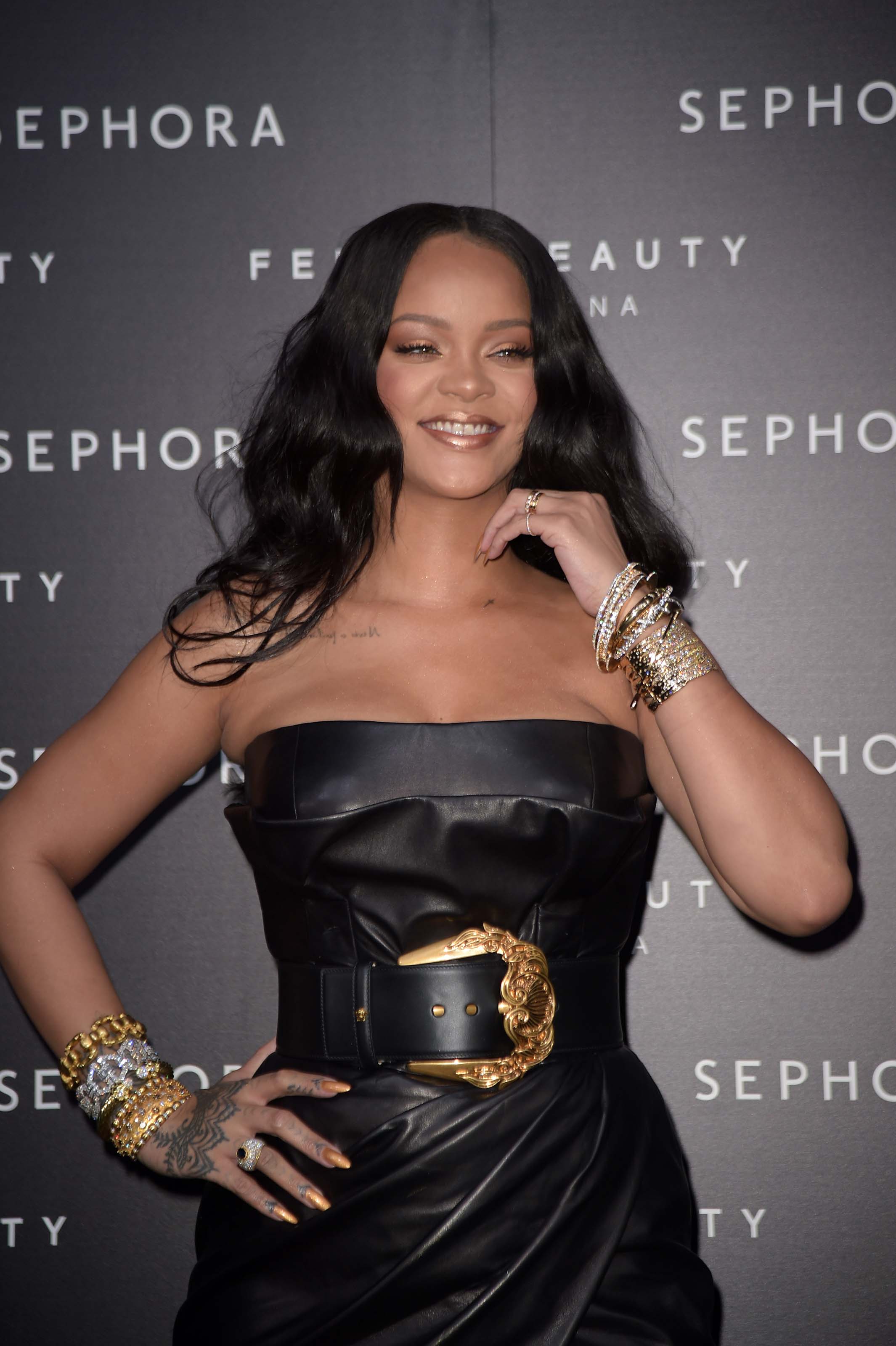Rihanna at the launch of make-up “Fenty beauty” line