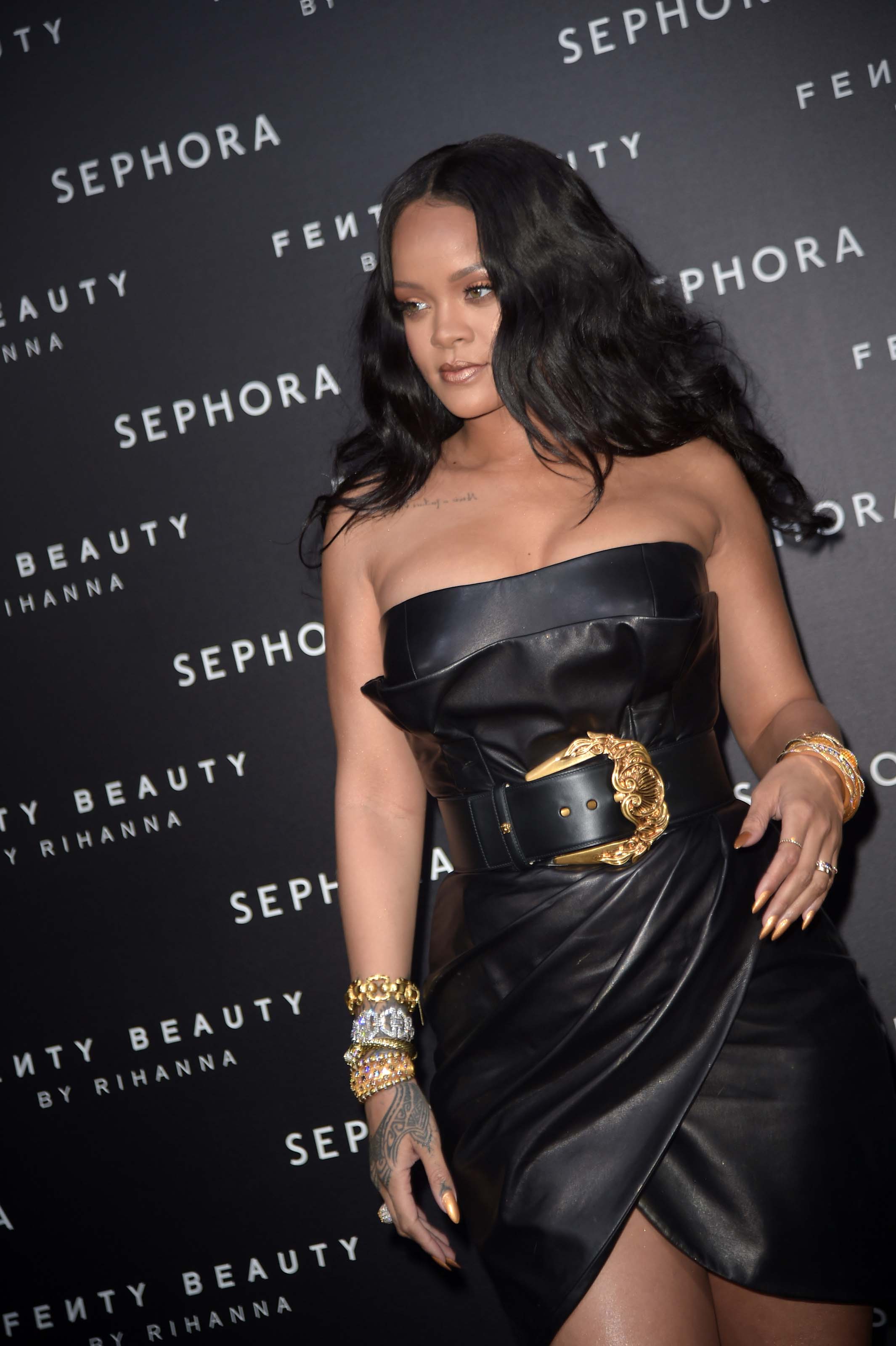 Rihanna at the launch of make-up “Fenty beauty” line