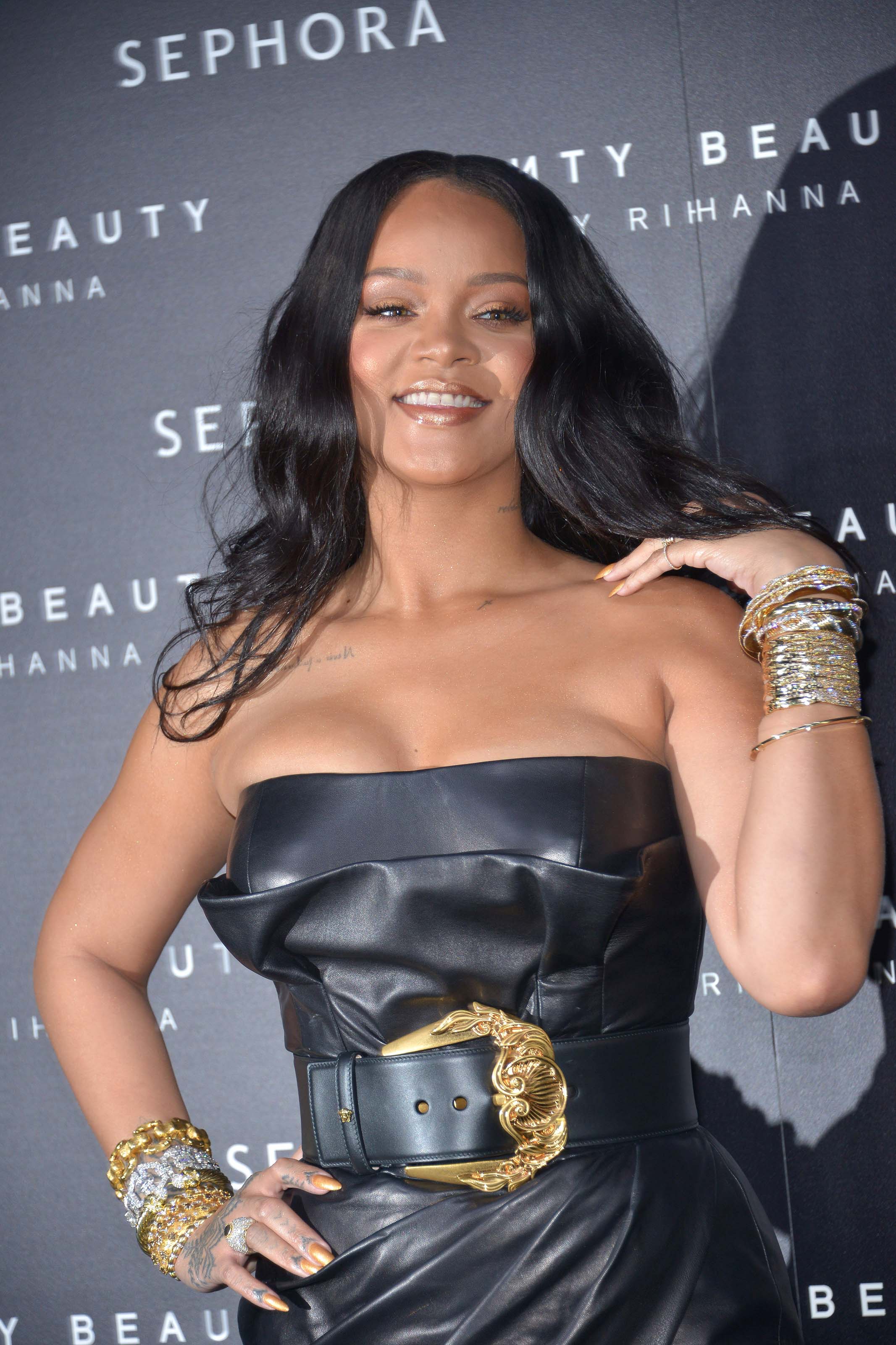 Rihanna at the launch of make-up “Fenty beauty” line