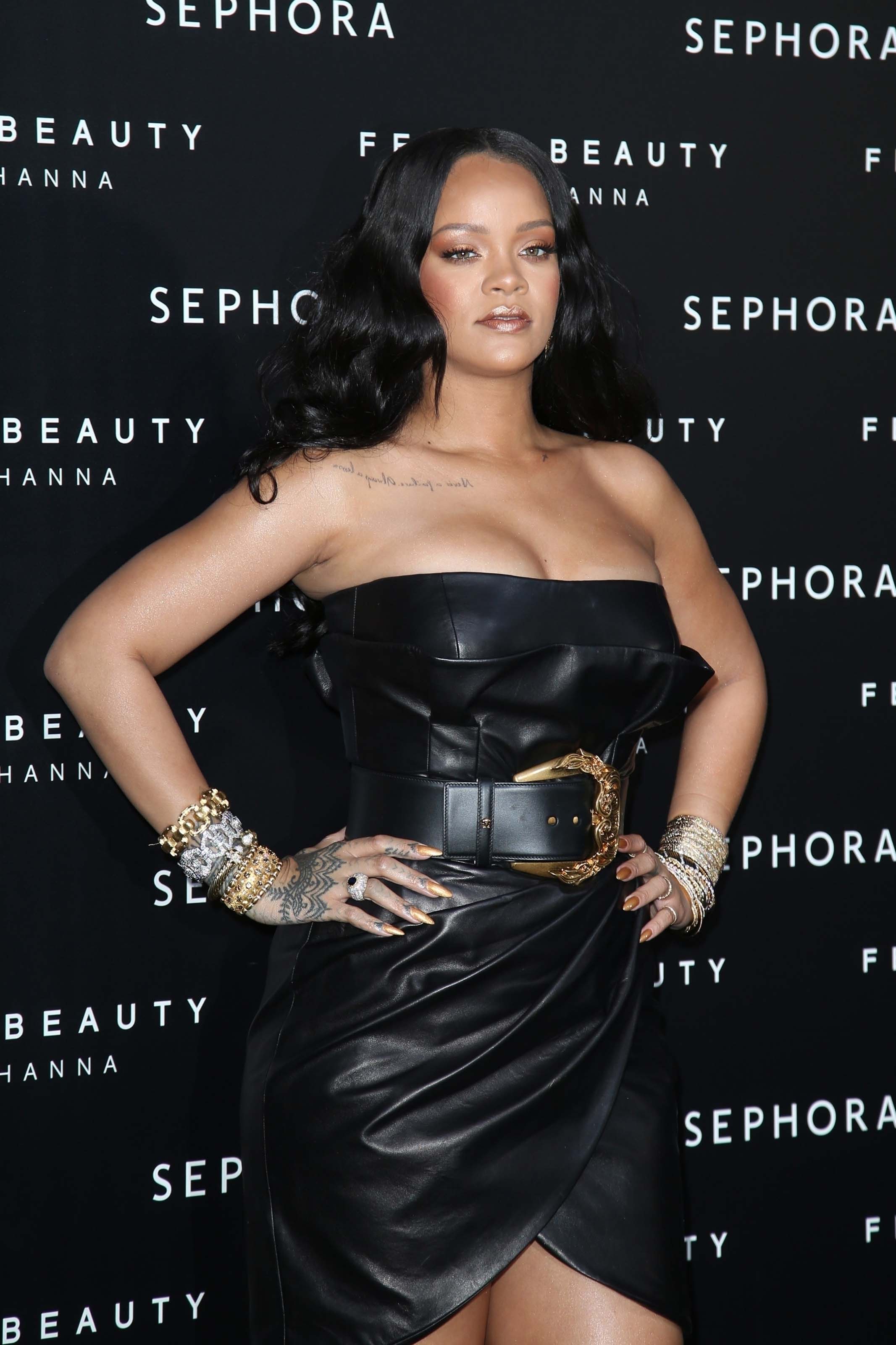 Rihanna at the launch of make-up “Fenty beauty” line