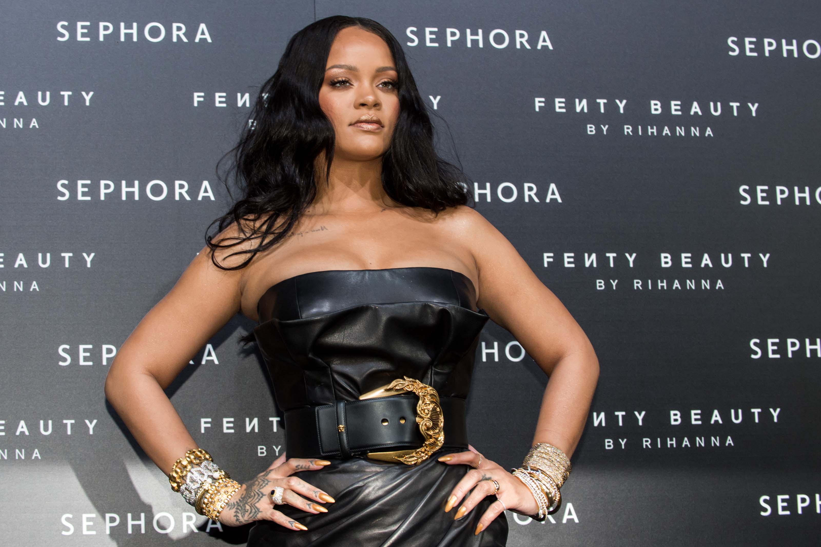 Rihanna at the launch of make-up “Fenty beauty” line