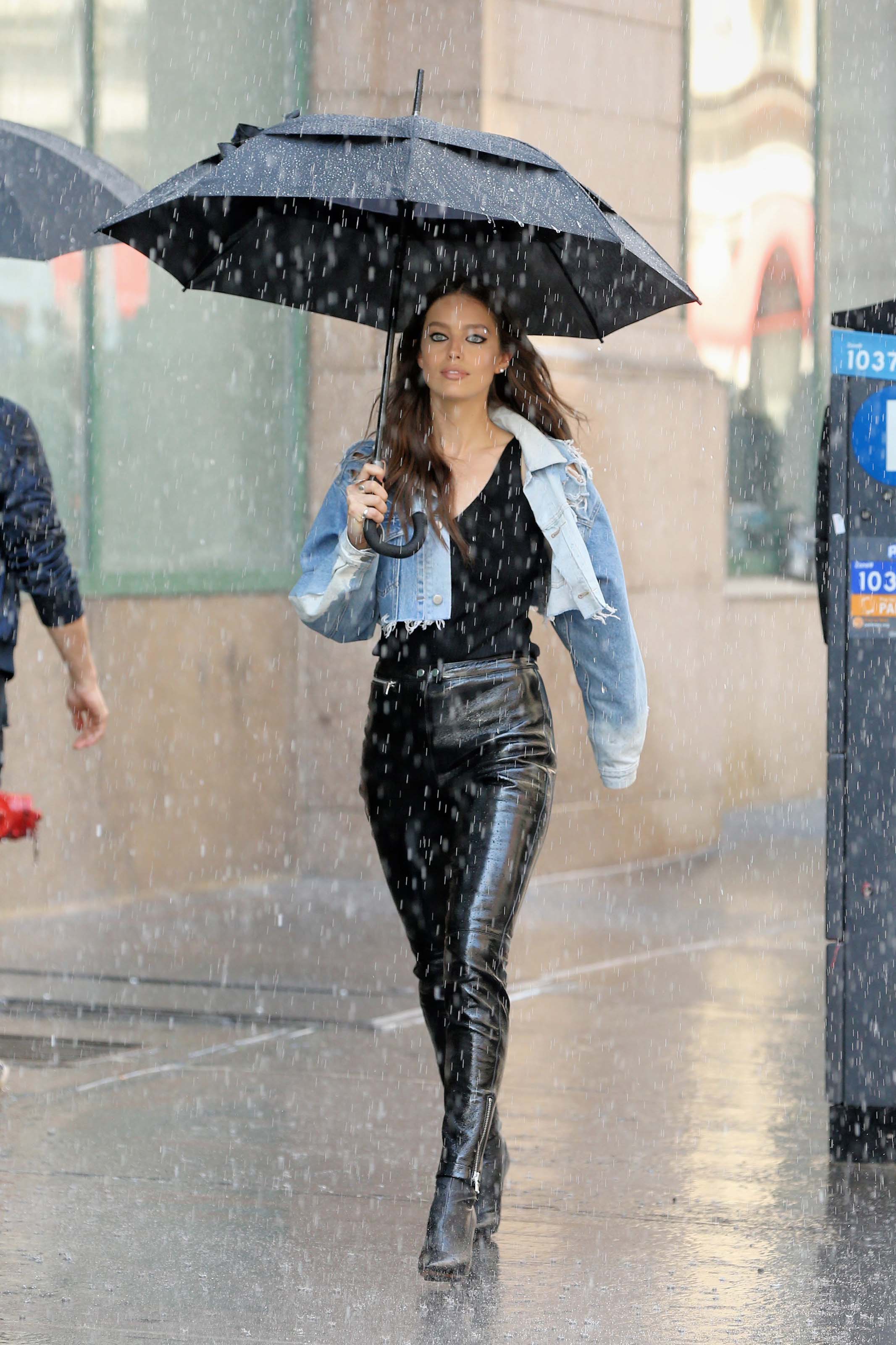 Emily DiDonato filming a Maybelline commercial