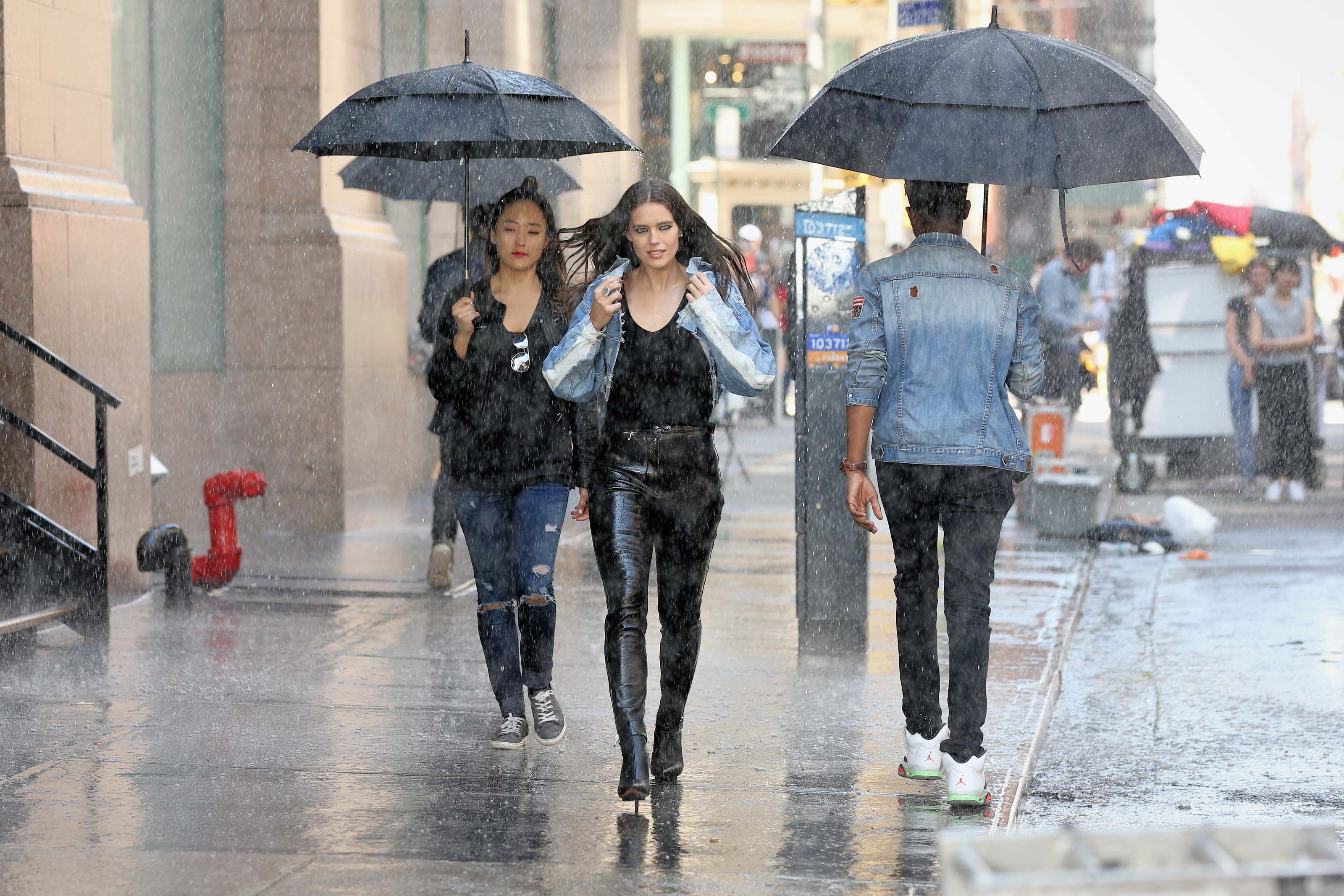 Emily DiDonato filming a Maybelline commercial