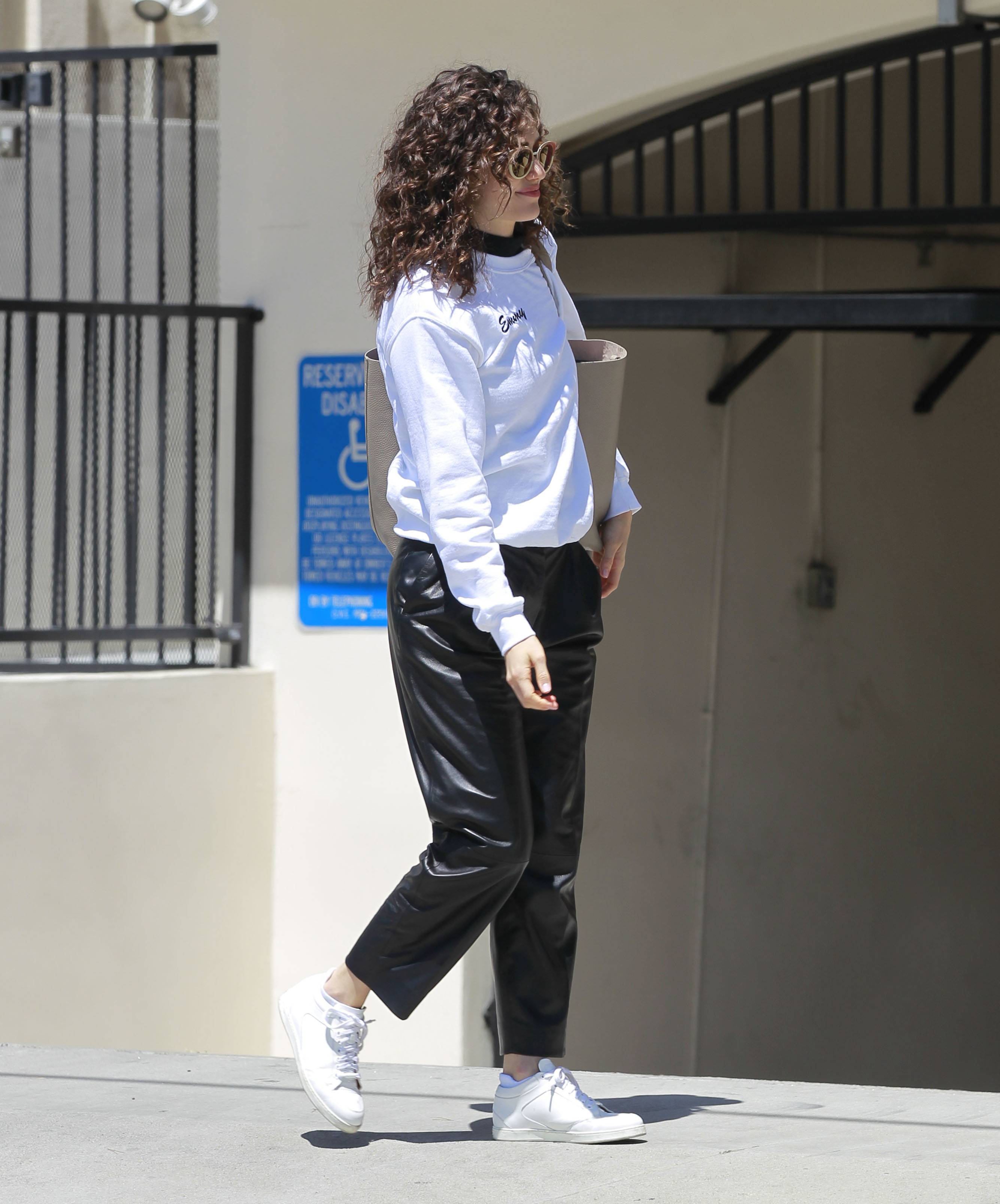 Emmy Rossum running errand in Beverly Hills