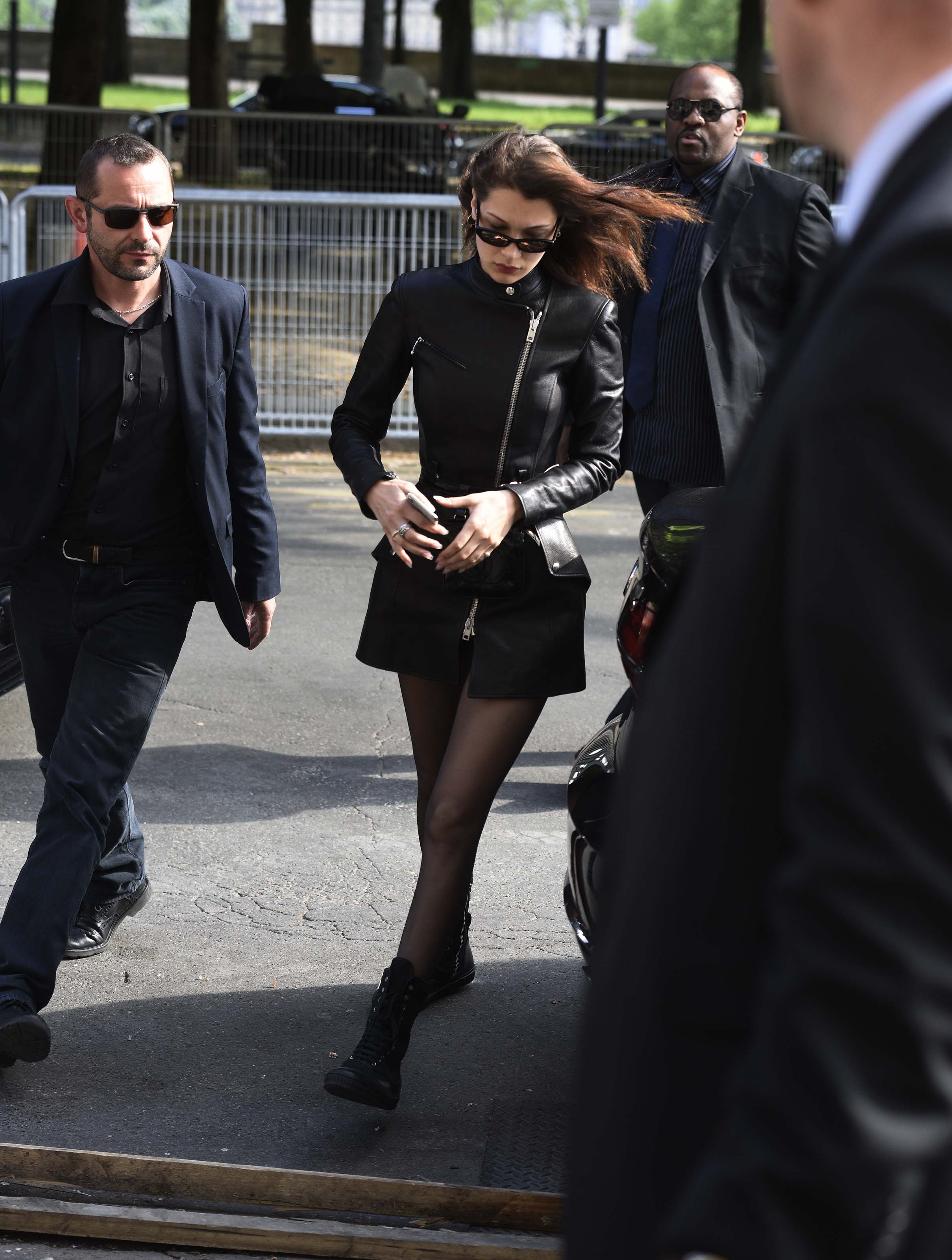 Bella Hadid leaving her hotel in Paris