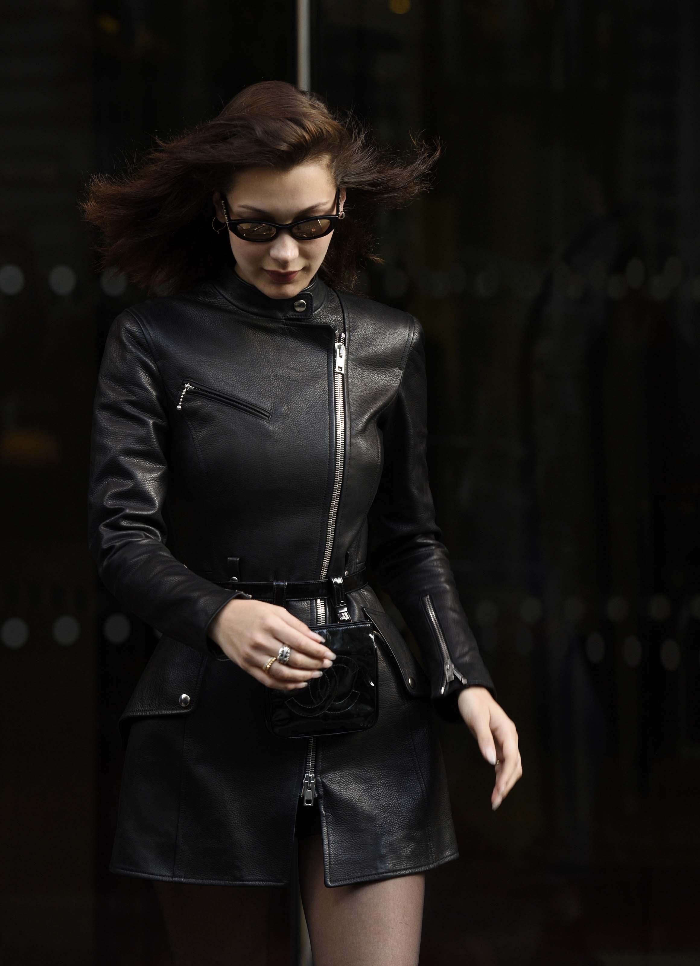 Bella Hadid leaving her hotel in Paris