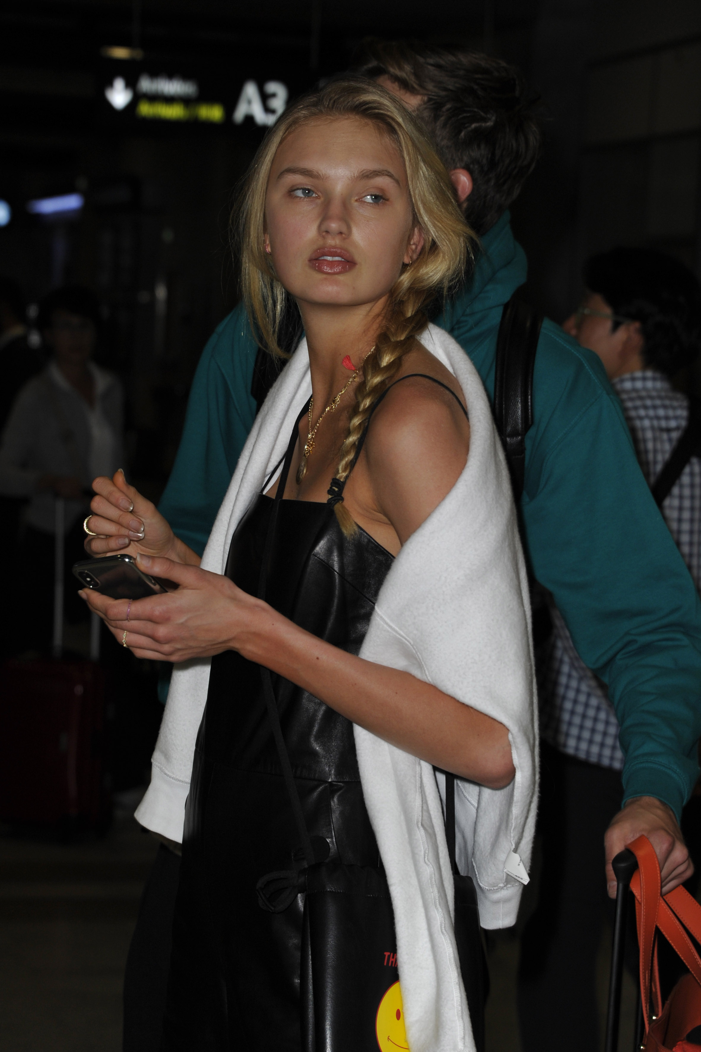 Romee Strijd arrives at Nice Airport