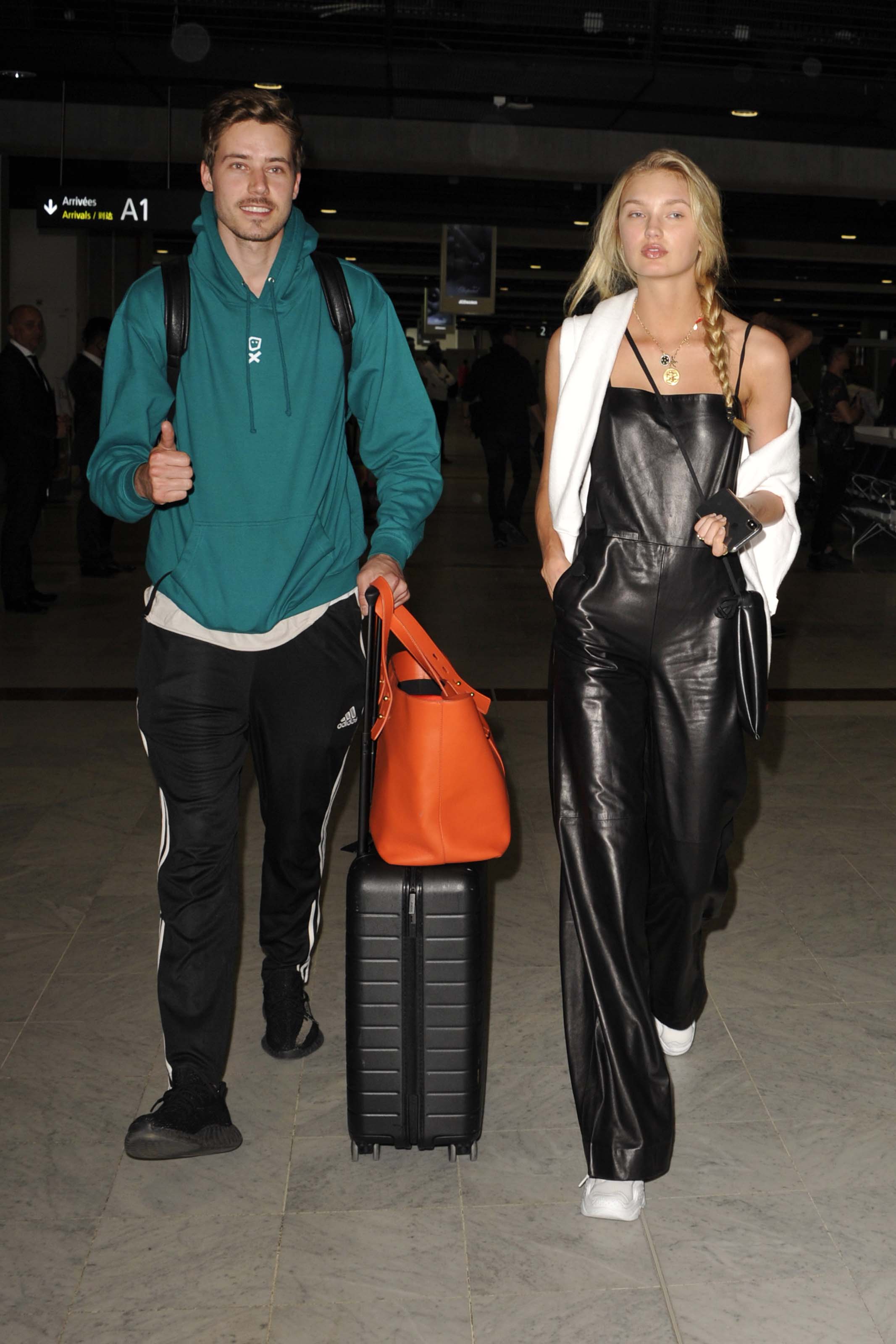 Romee Strijd arrives at Nice Airport