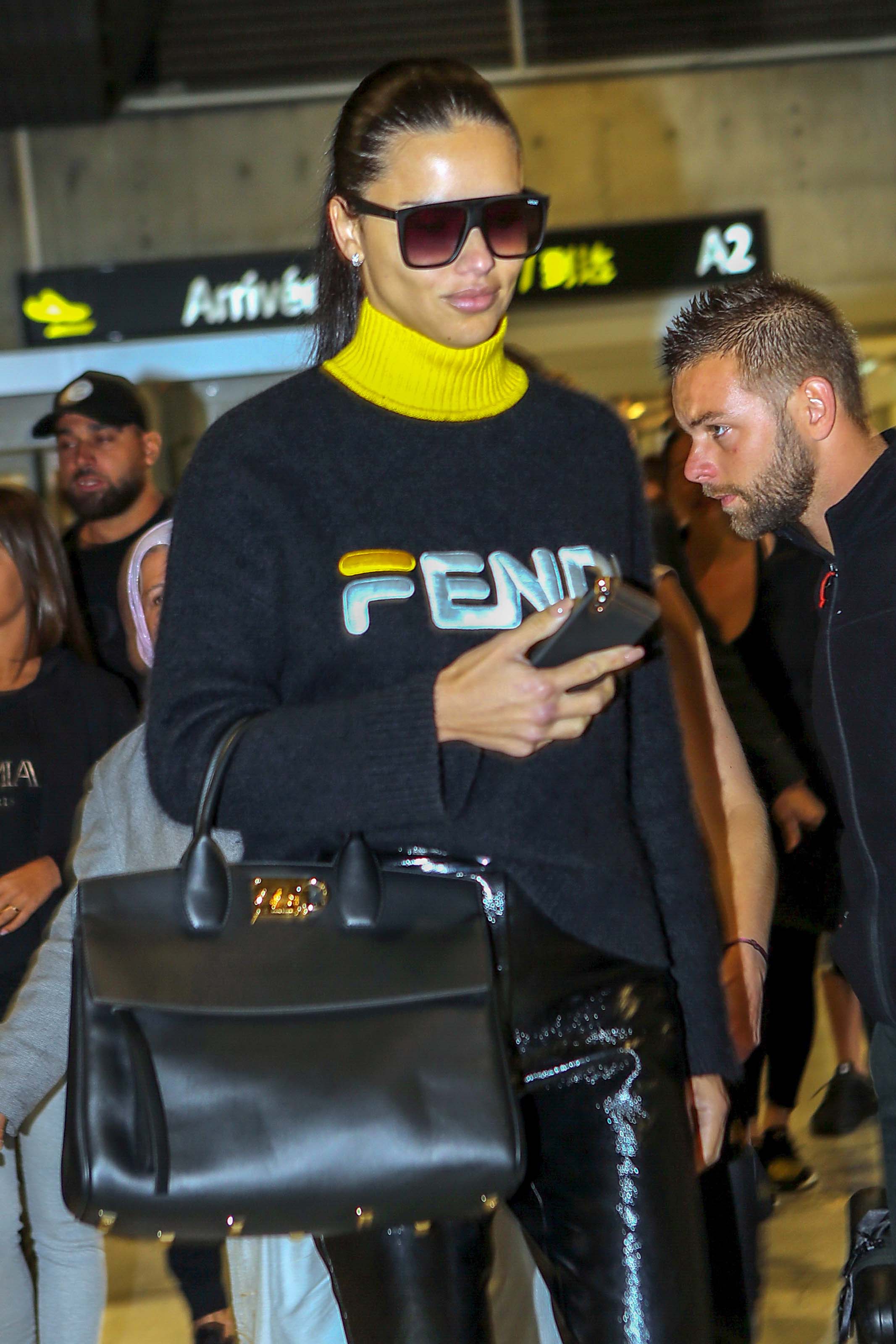 Adriana Lima arrives at Nice airport