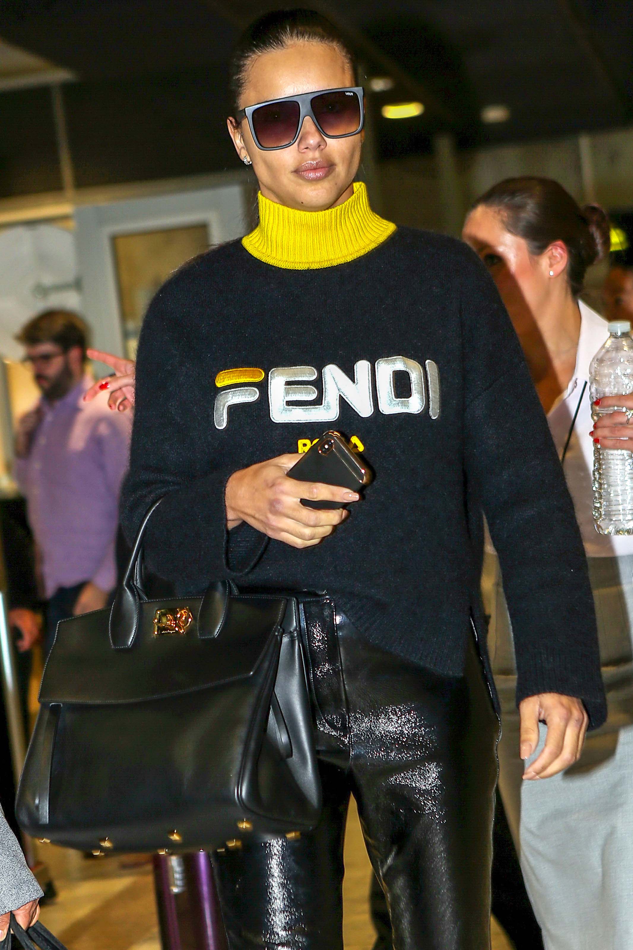 Adriana Lima arrives at Nice airport