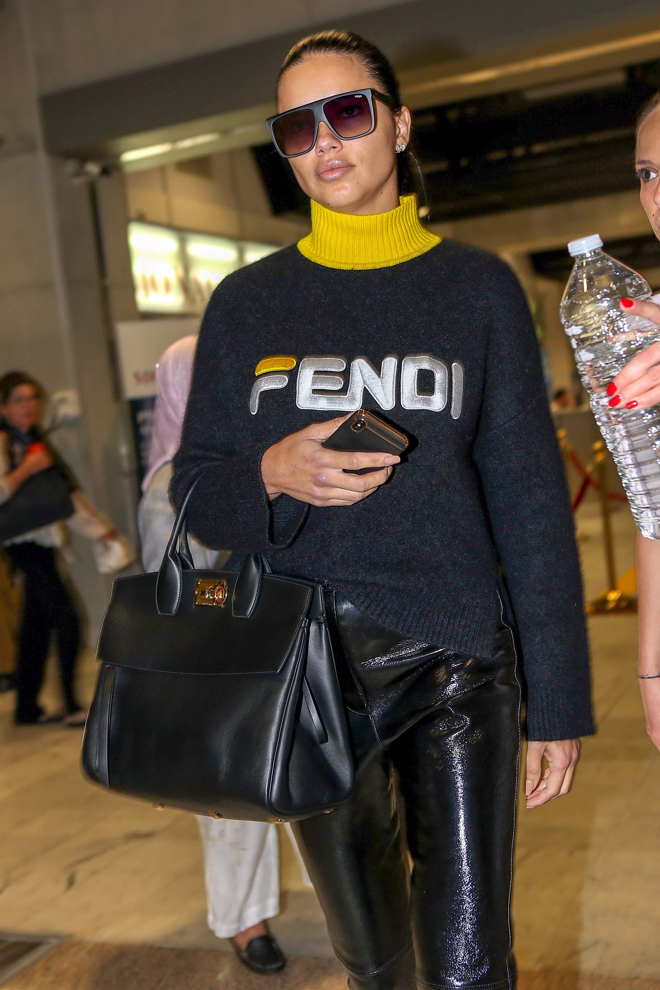 Adriana Lima arrives at Nice airport