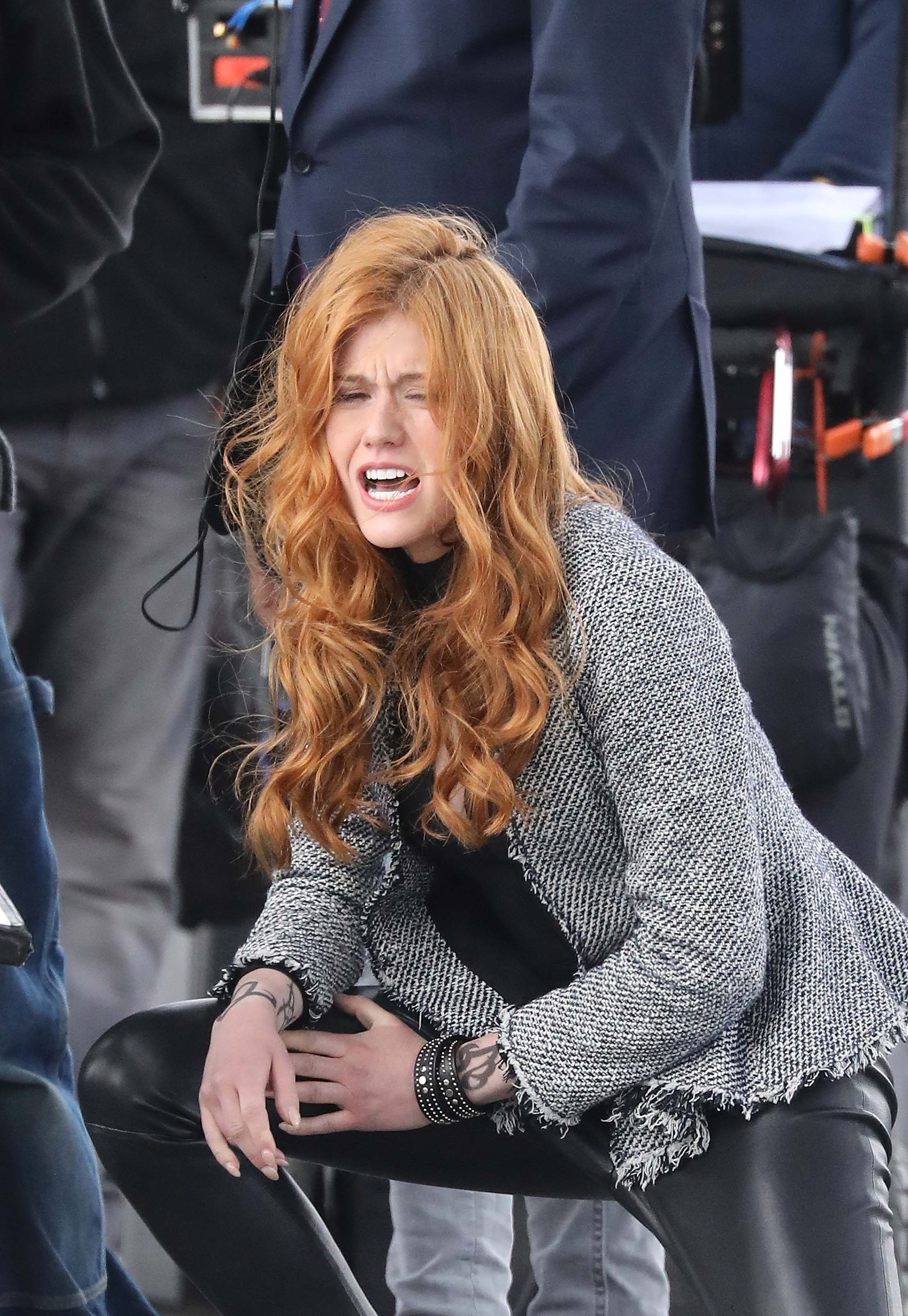 Katherine McNamara filming Shadowhunters