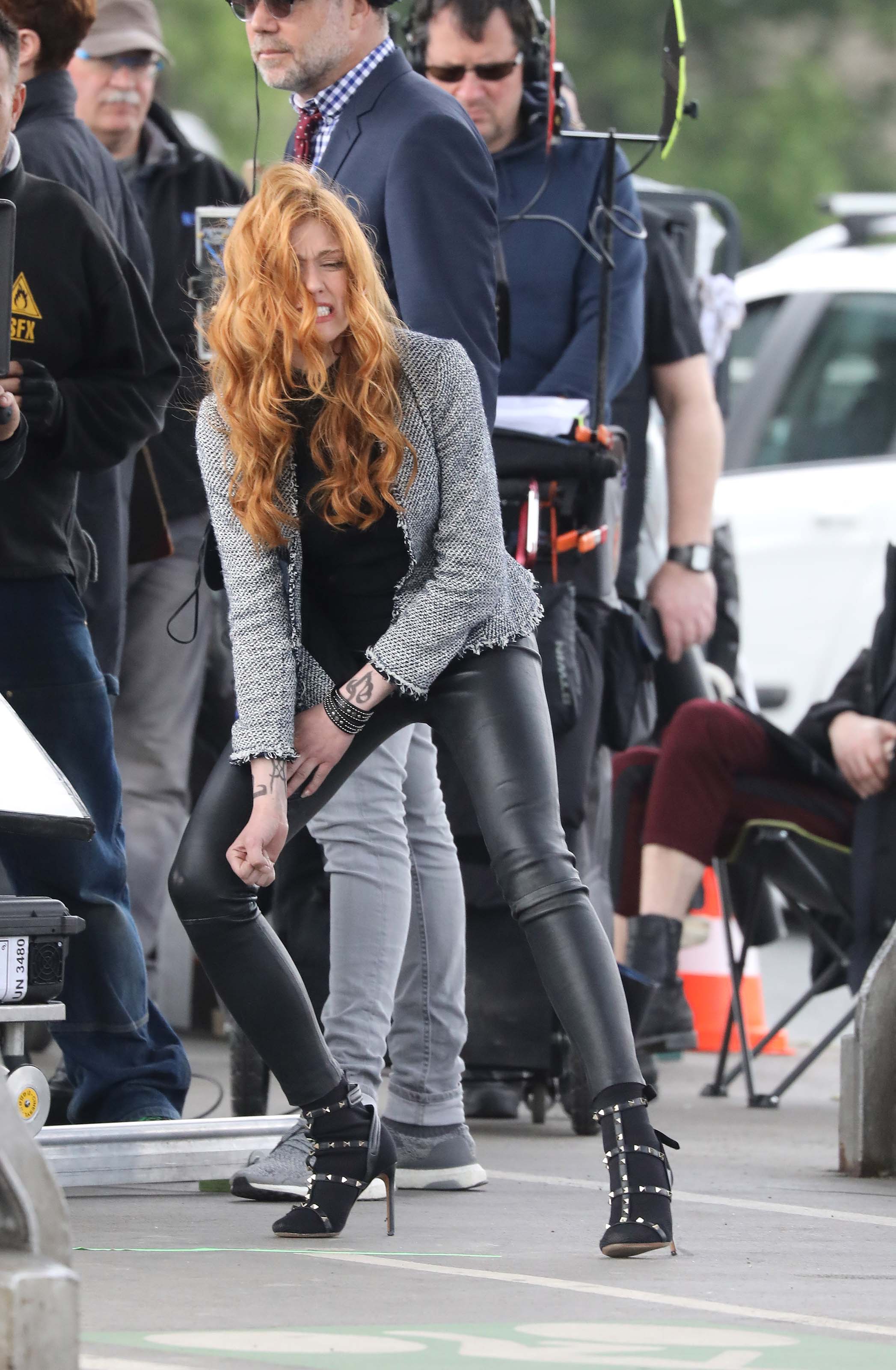 Katherine McNamara filming Shadowhunters