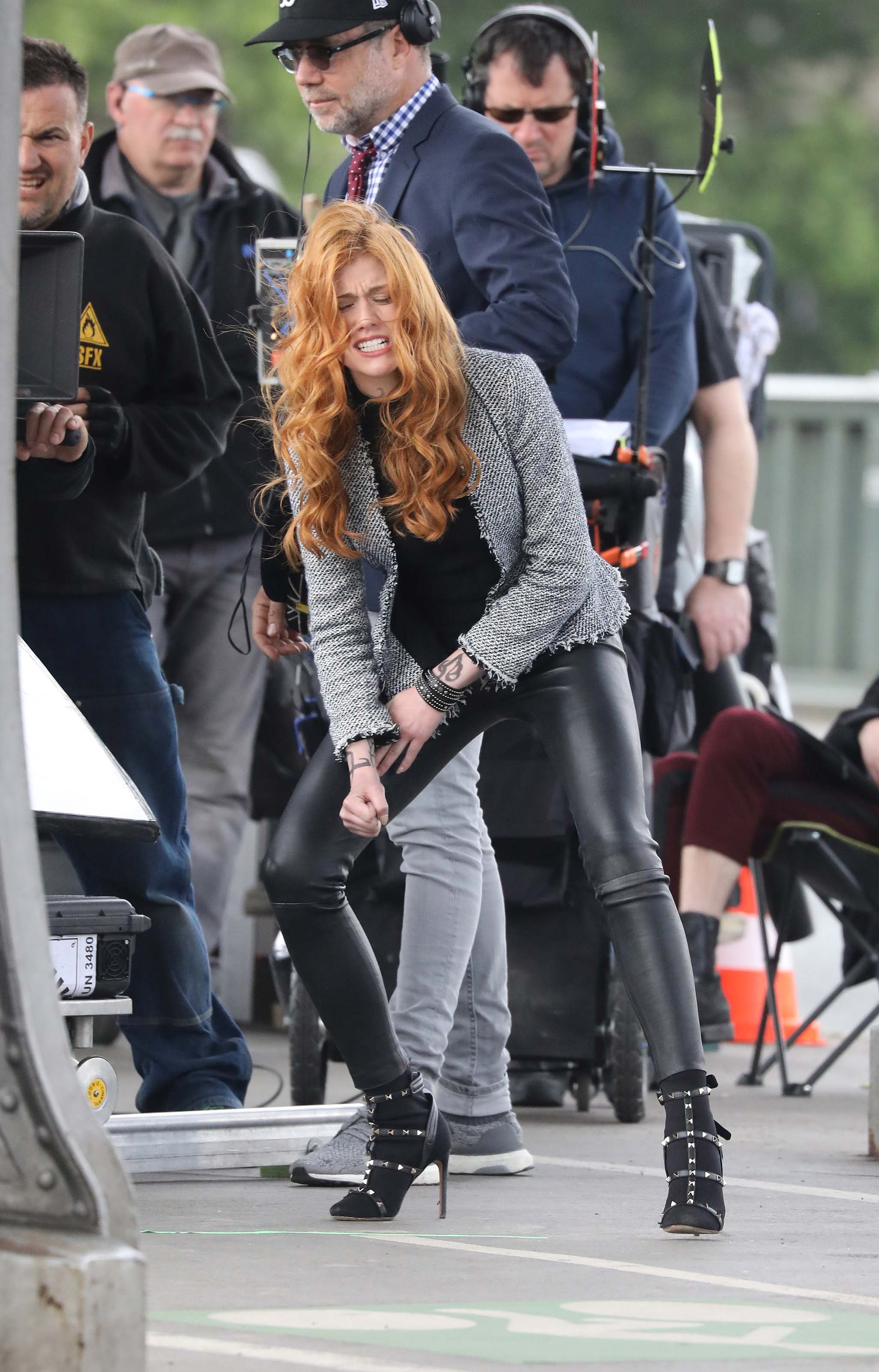 Katherine McNamara filming Shadowhunters